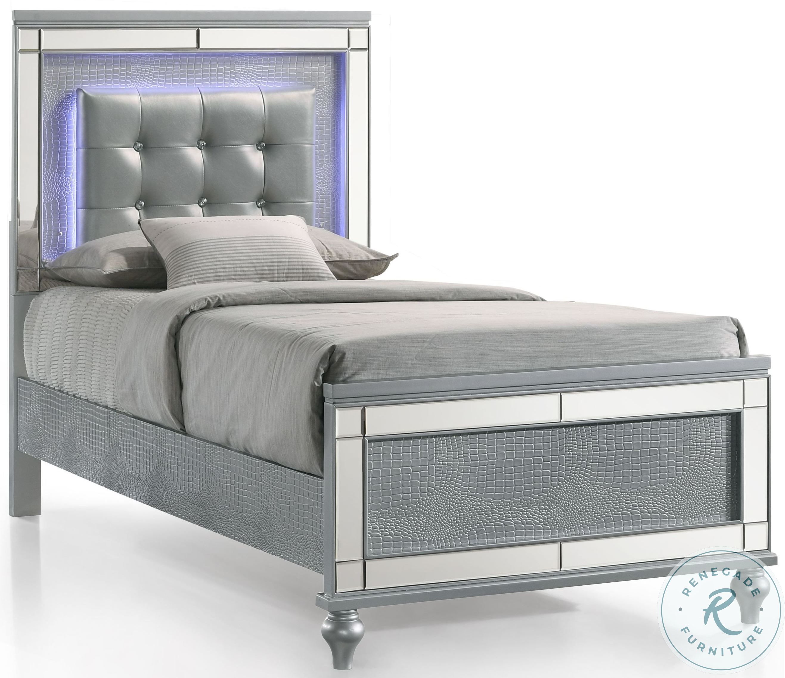 Valentino Silver Youth Panel Bedroom Set from New Classic Coleman