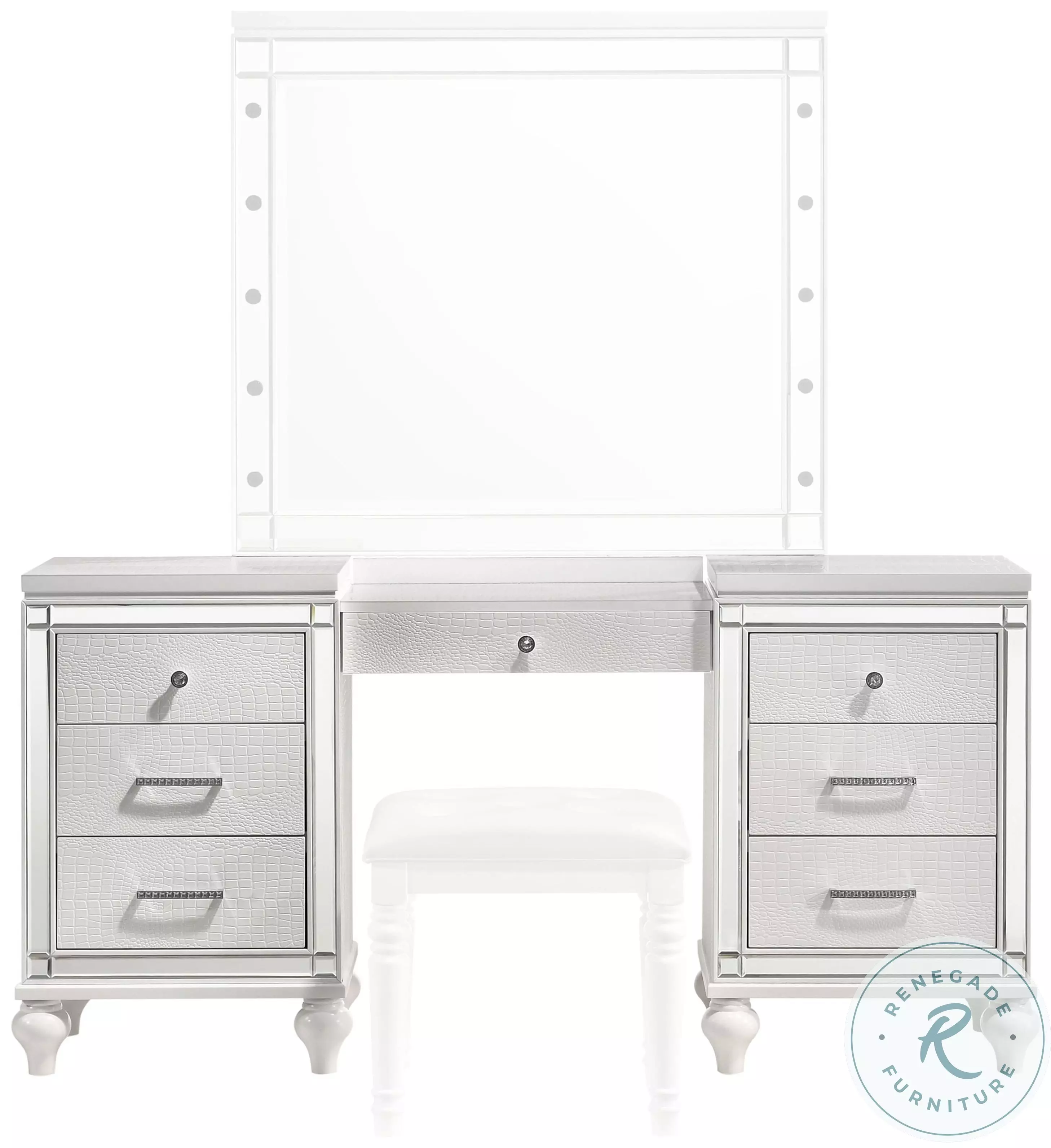 Valentino White Vanity Table From New Classic | Coleman Furniture