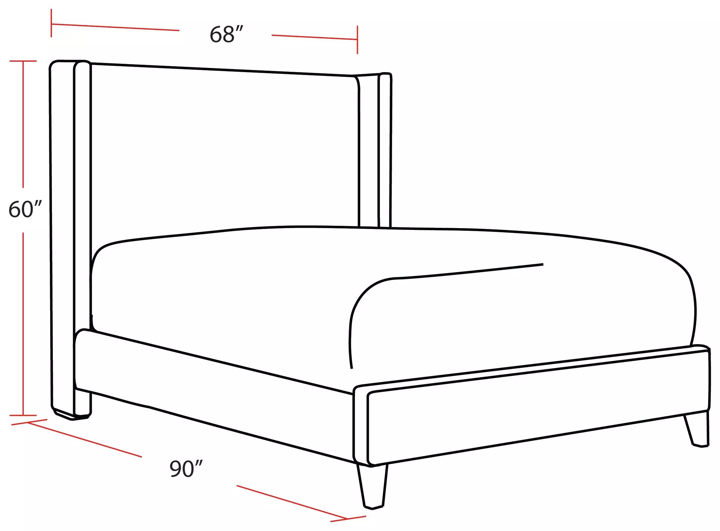 Angel Himalaya Charcoal Queen Upholstered Panel Bed
