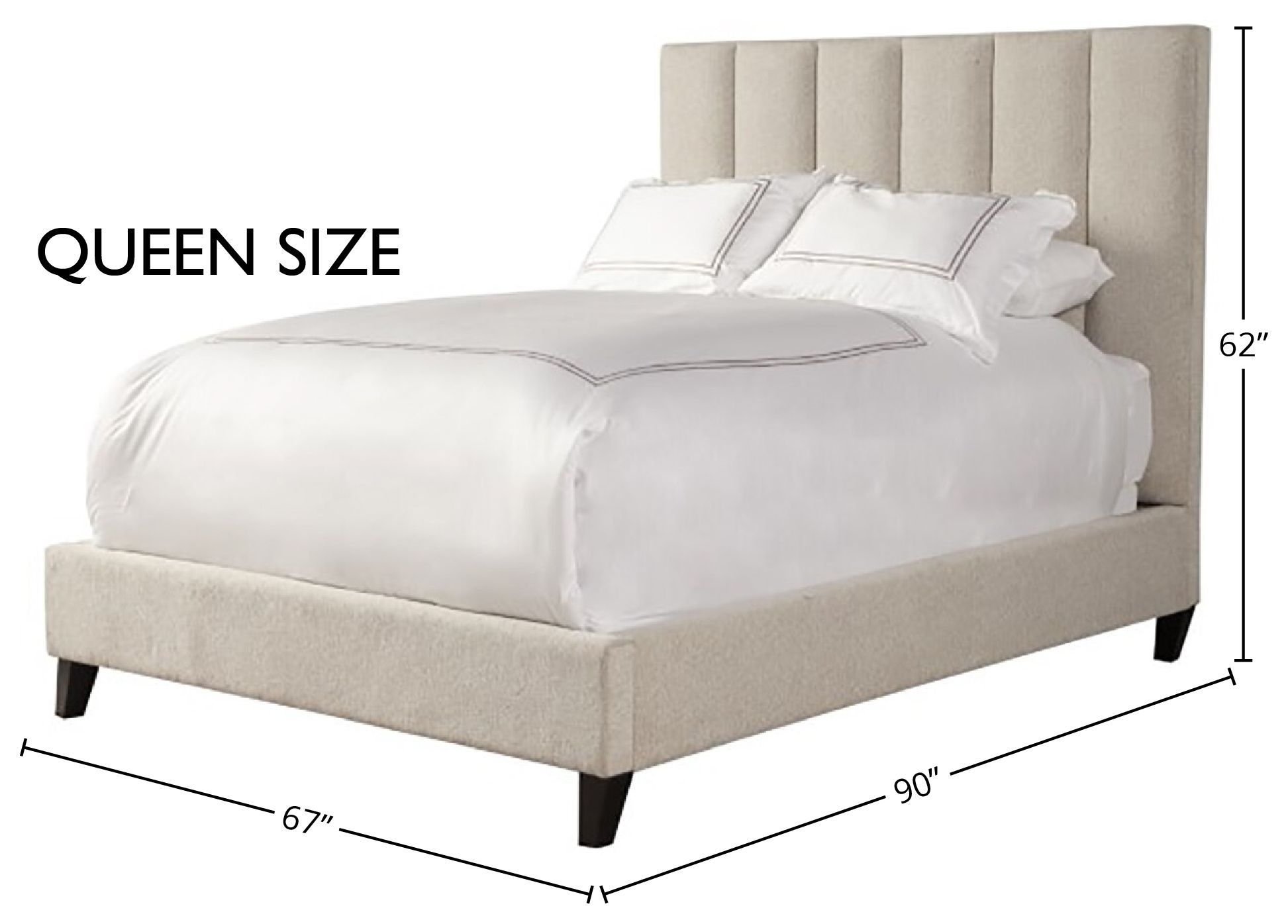 Avery Dune Natural Performance Fabric Queen Upholstered Panel Bed