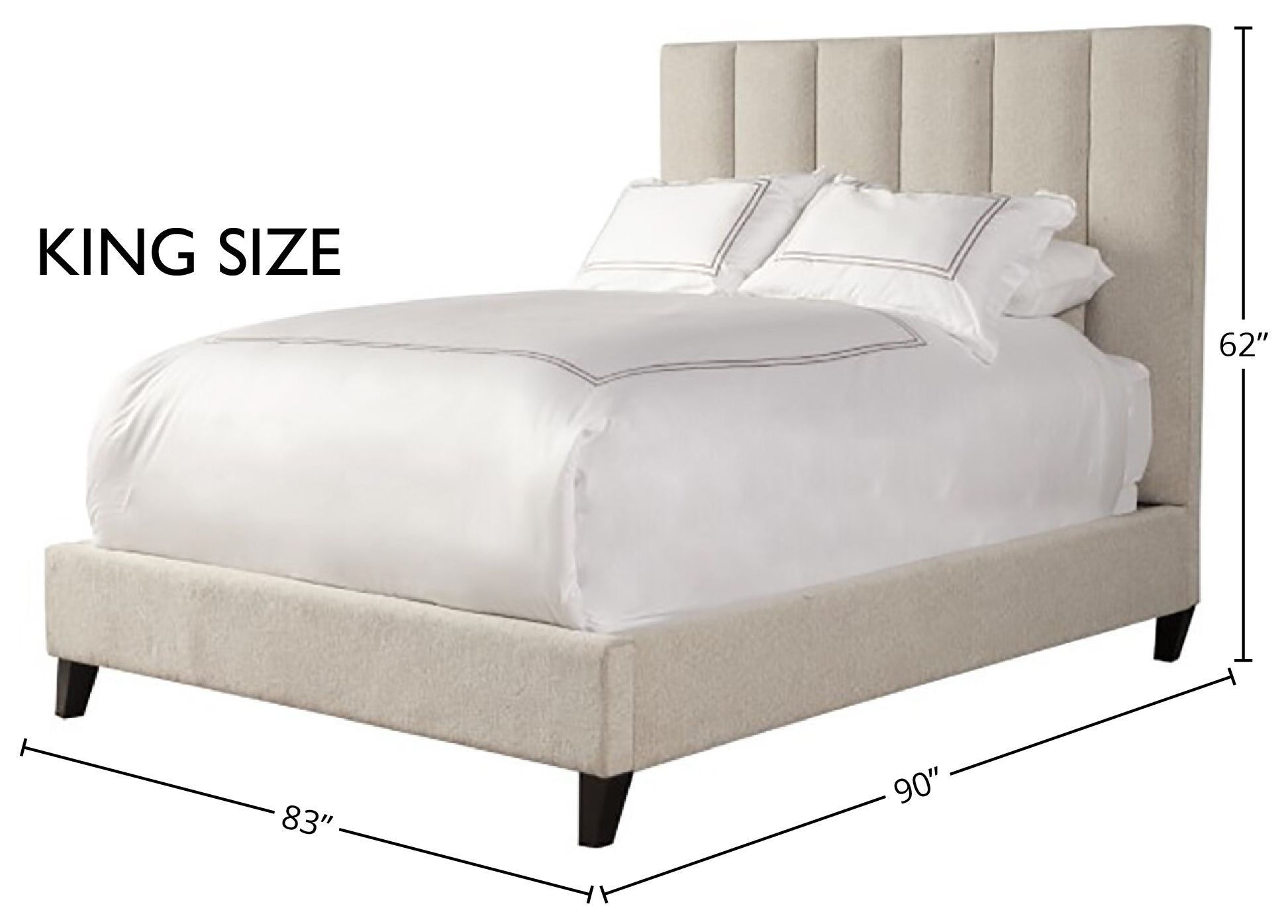 Avery Dune Natural Performance Fabric King Upholstered Panel Bed