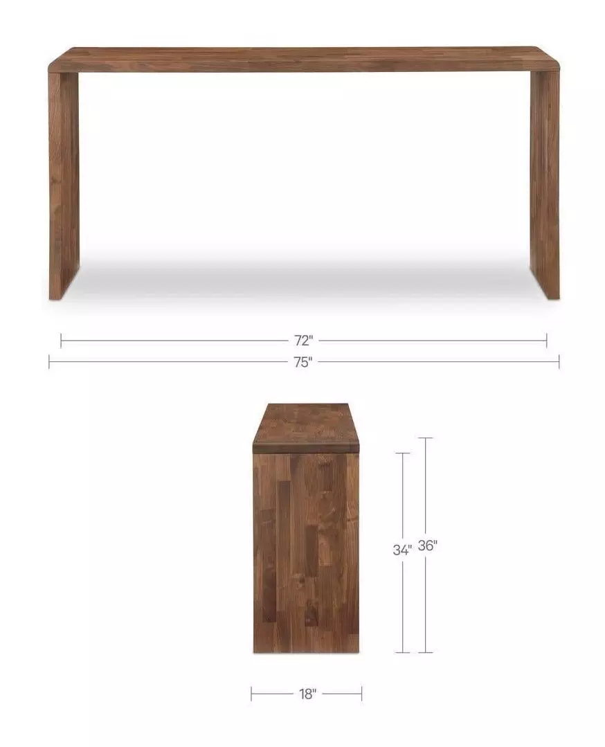 Carrie Walnut 75" Rectangular Counter Height Table