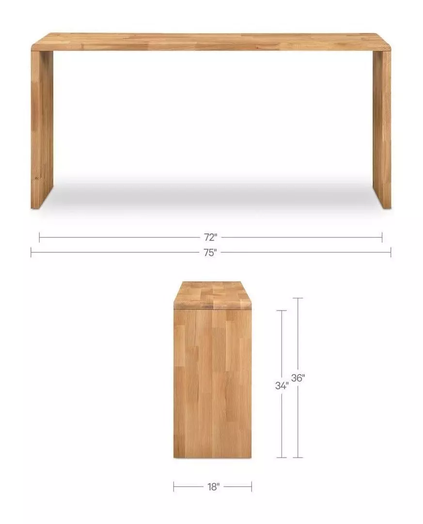 Carrie Natural 75" Rectangular Counter Height Table