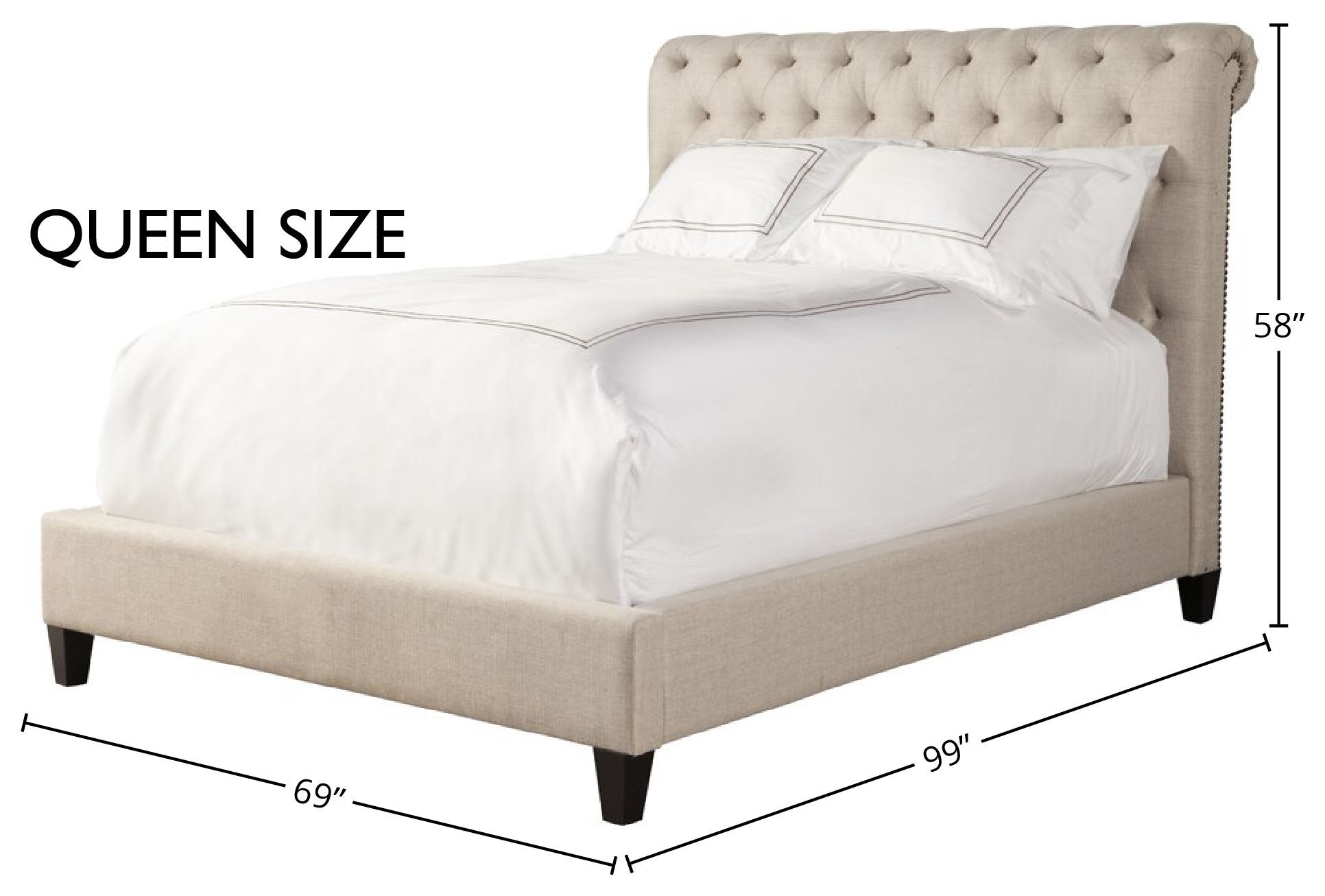 Cameron Downy Natural Queen Upholstered Panel Bed