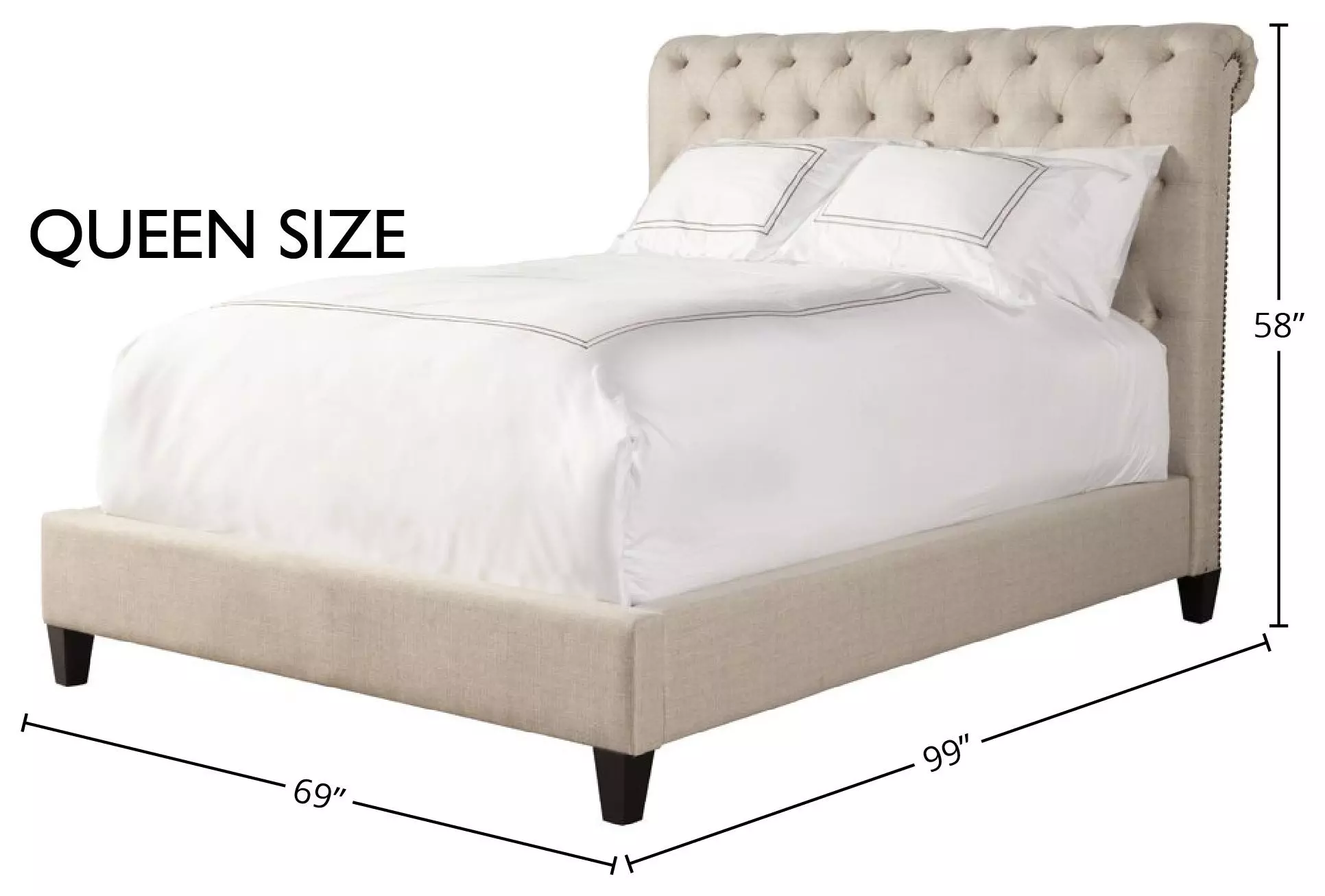 Cameron Downy Natural Queen Upholstered Panel Bed
