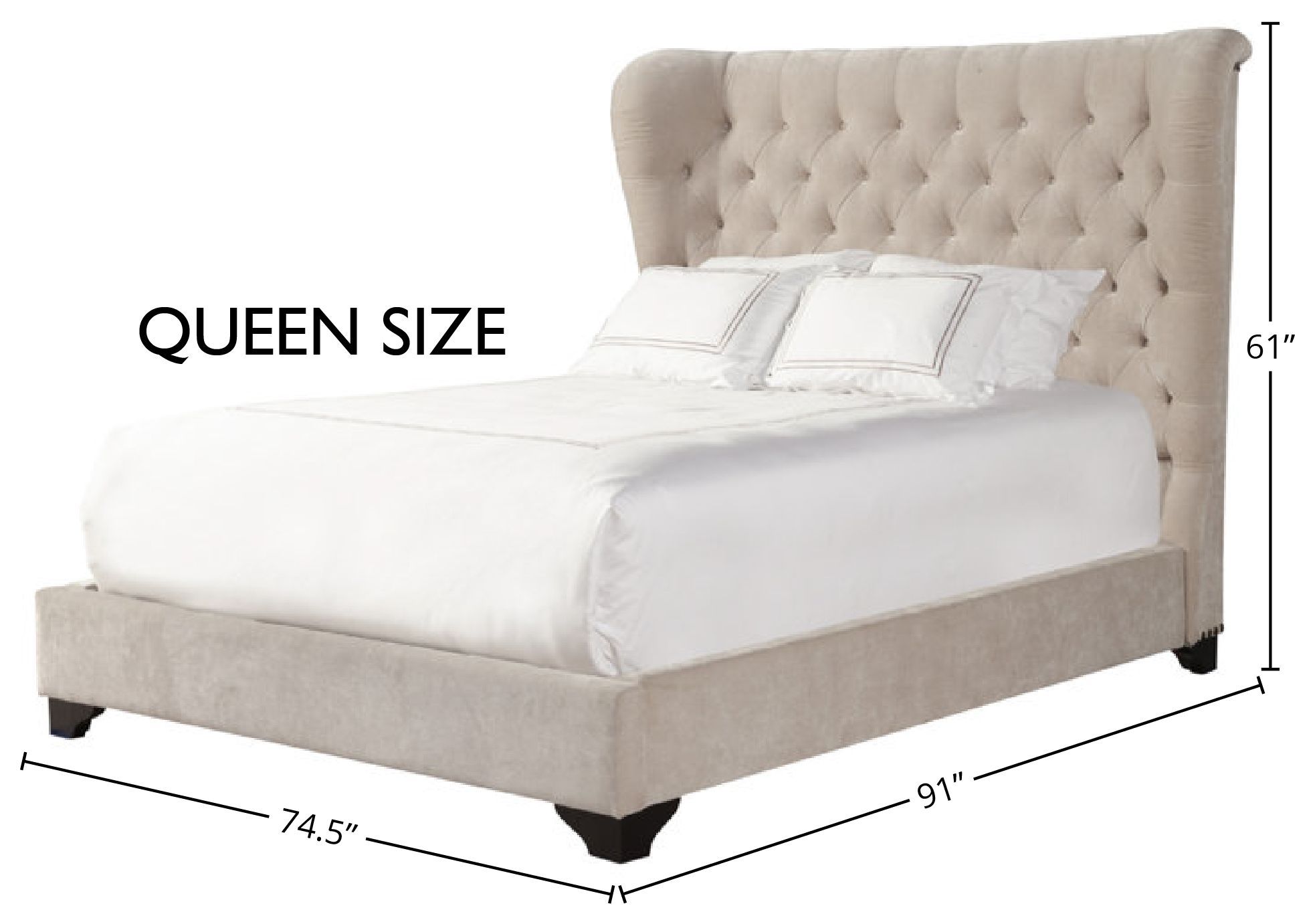 Chloe Meringue Natural Queen Upholstered Panel Bed