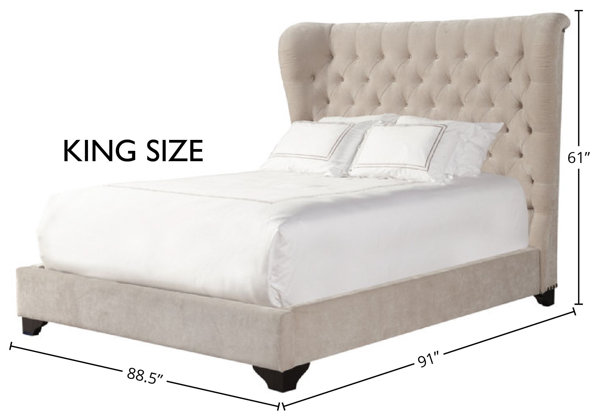 Chloe Meringue Natural King Upholstered Panel Bed