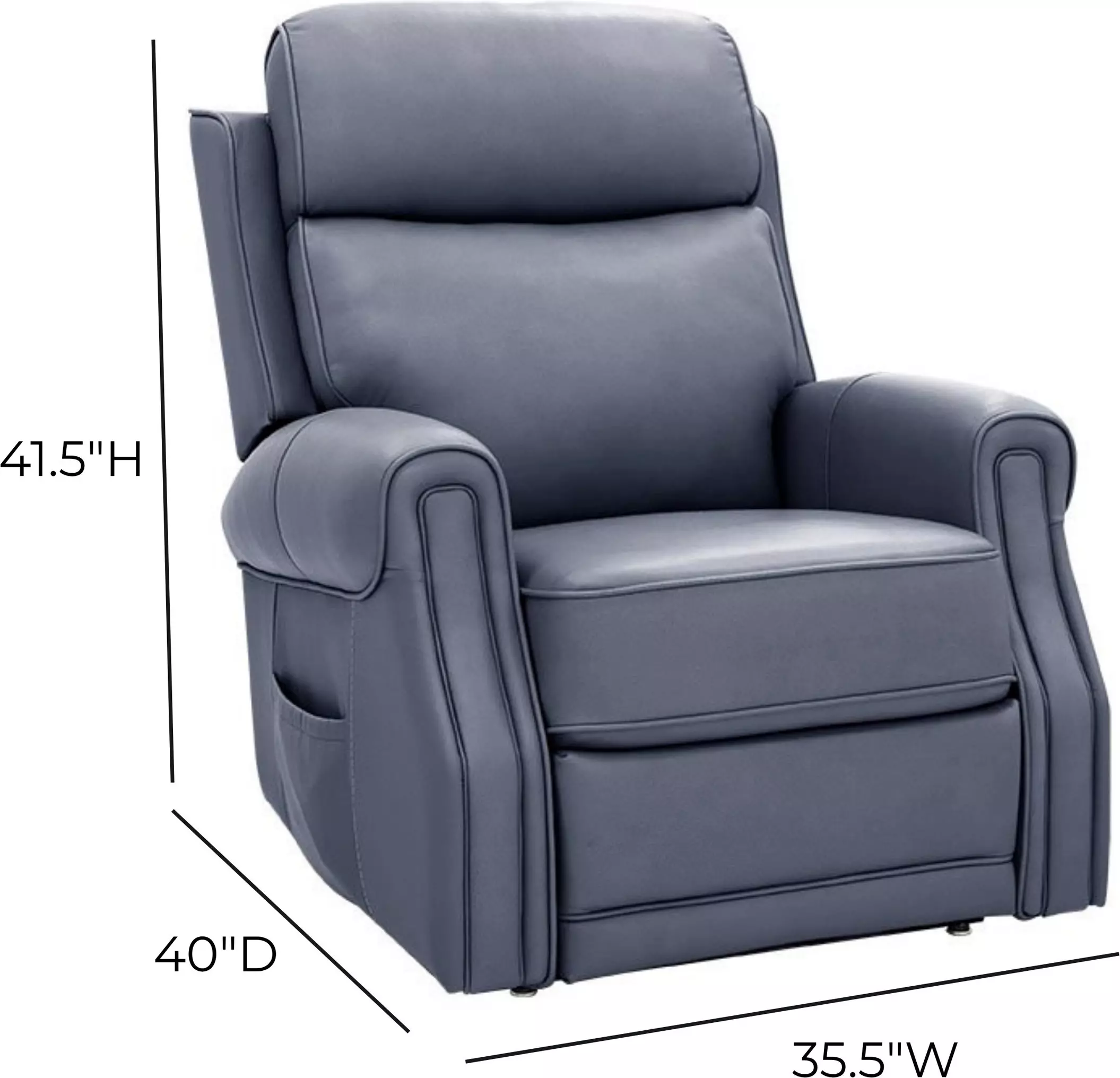Lance Sorrento Ocean Leather Power Lift Recliner with Power Lumbar and USB Charging
