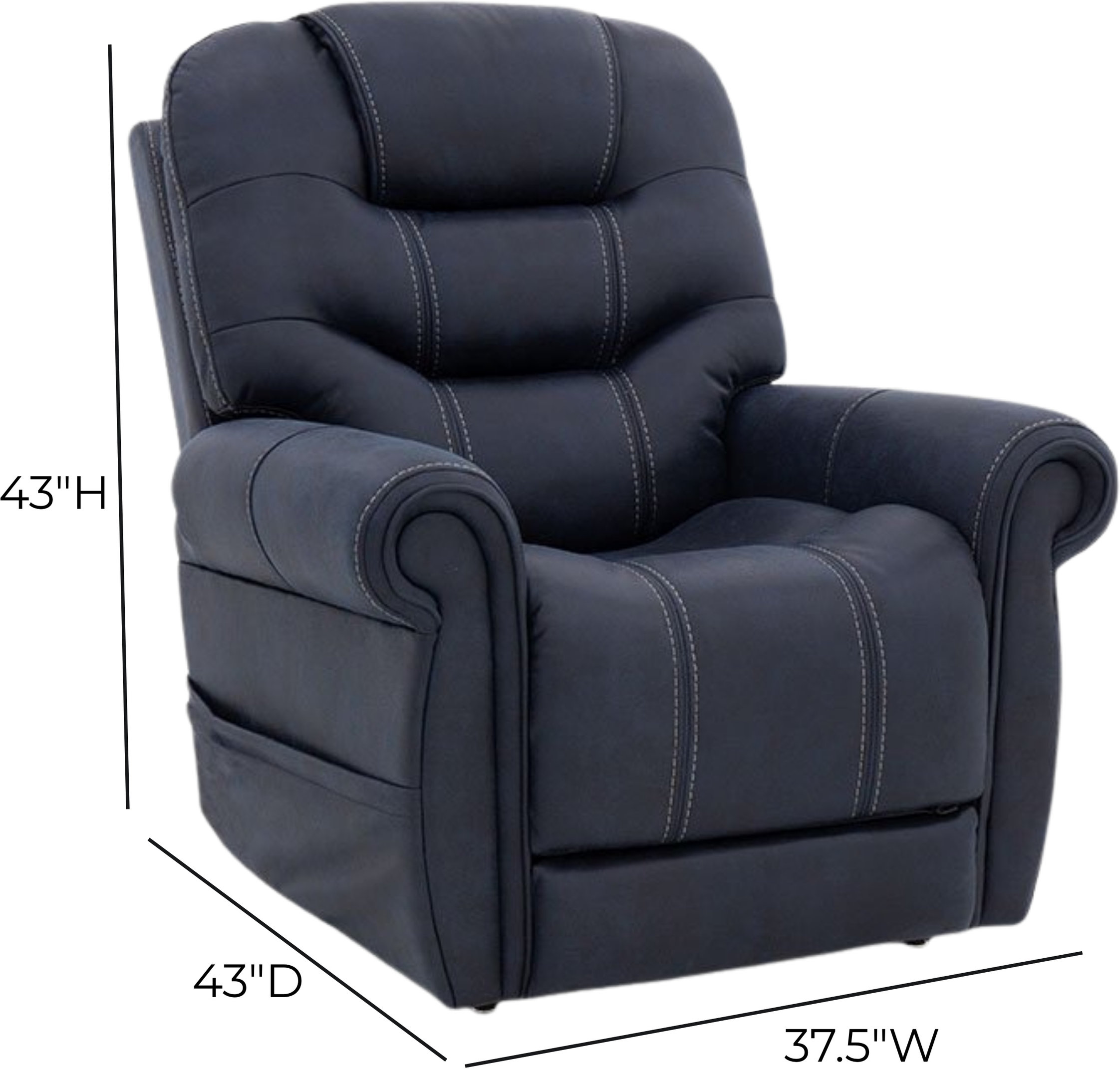 Lucas Canyon Ocean Performance Fabric Power Lift Recliner with USB Charging and 3 Zone Heat