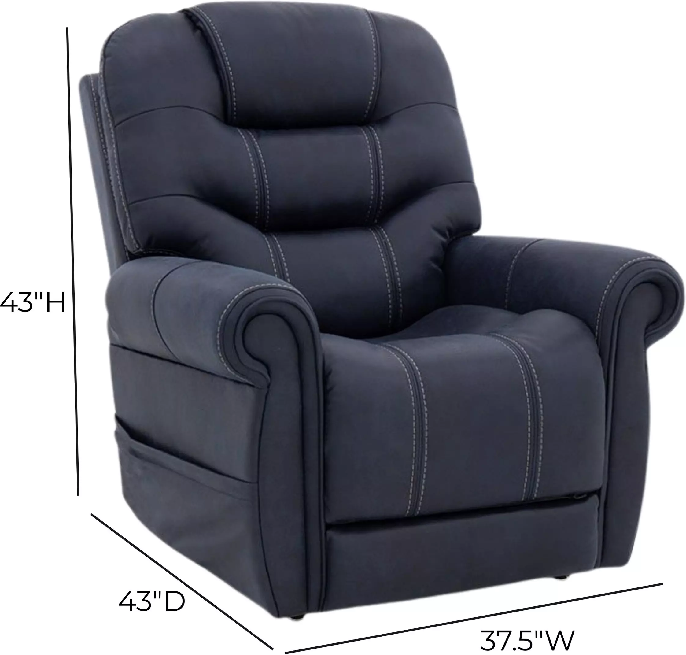Lucas Canyon Ocean Performance Fabric Power Lift Recliner with USB Charging and 3 Zone Heat