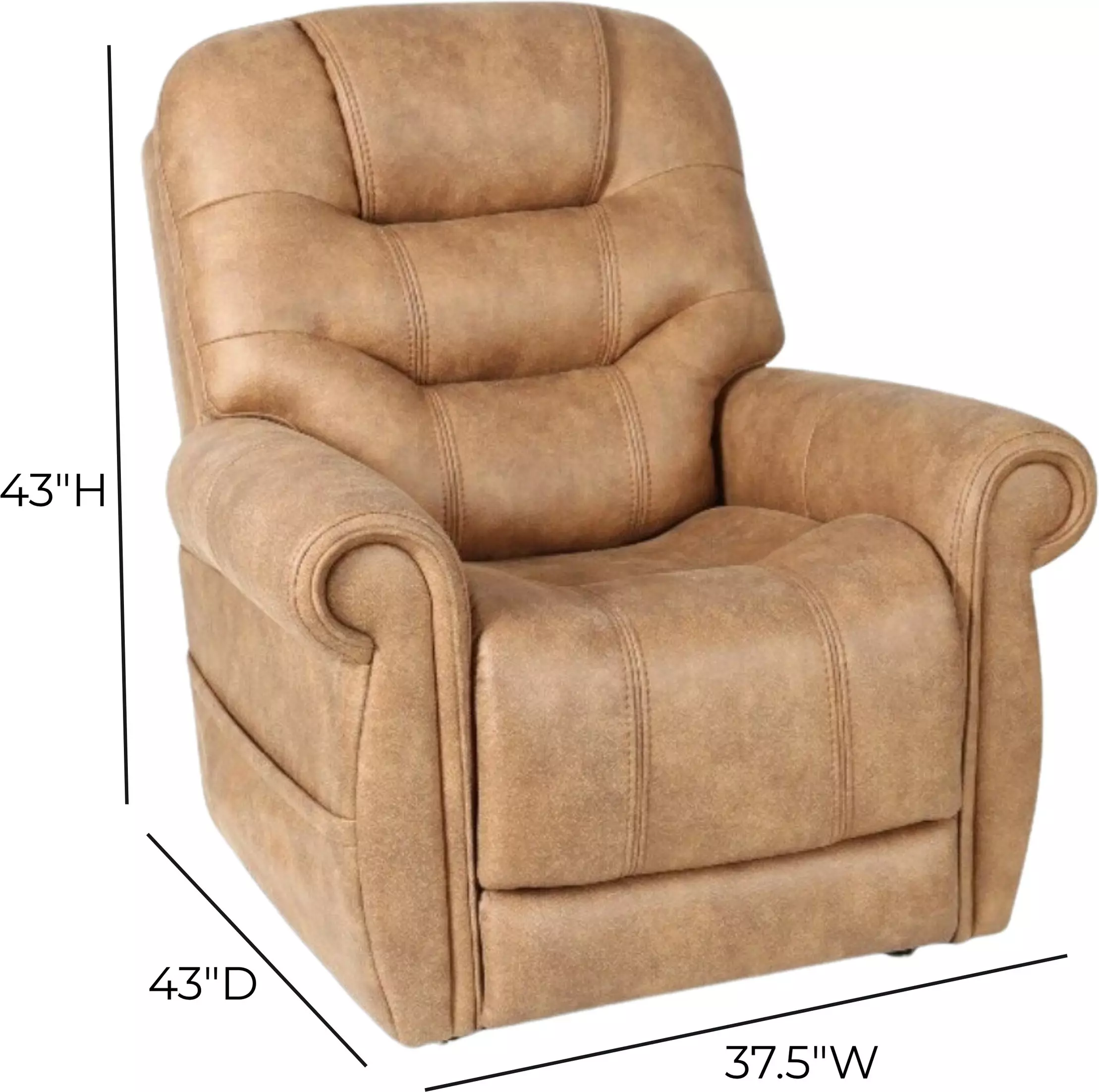 Lucas Canyon Silt Performance Fabric Power Lift Recliner with USB Charging and 3 Zone Heat