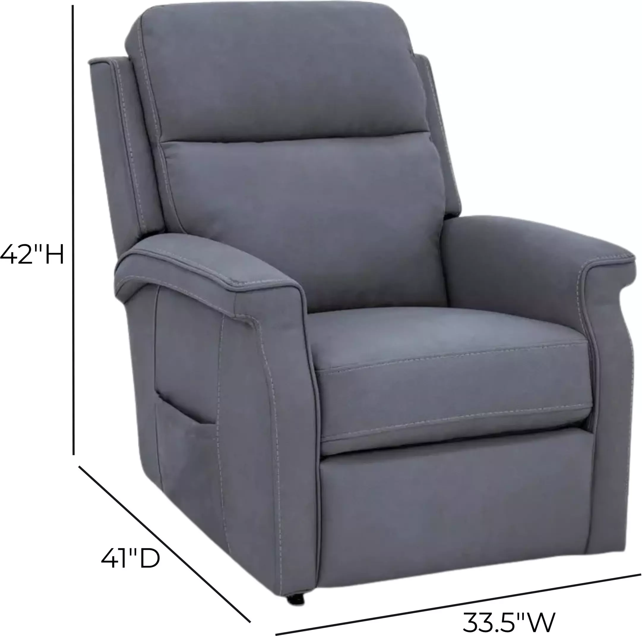Lena Cappricio Slate Performance Fabric Power Lift Recliner with USB Charging and 2 Zone Heat