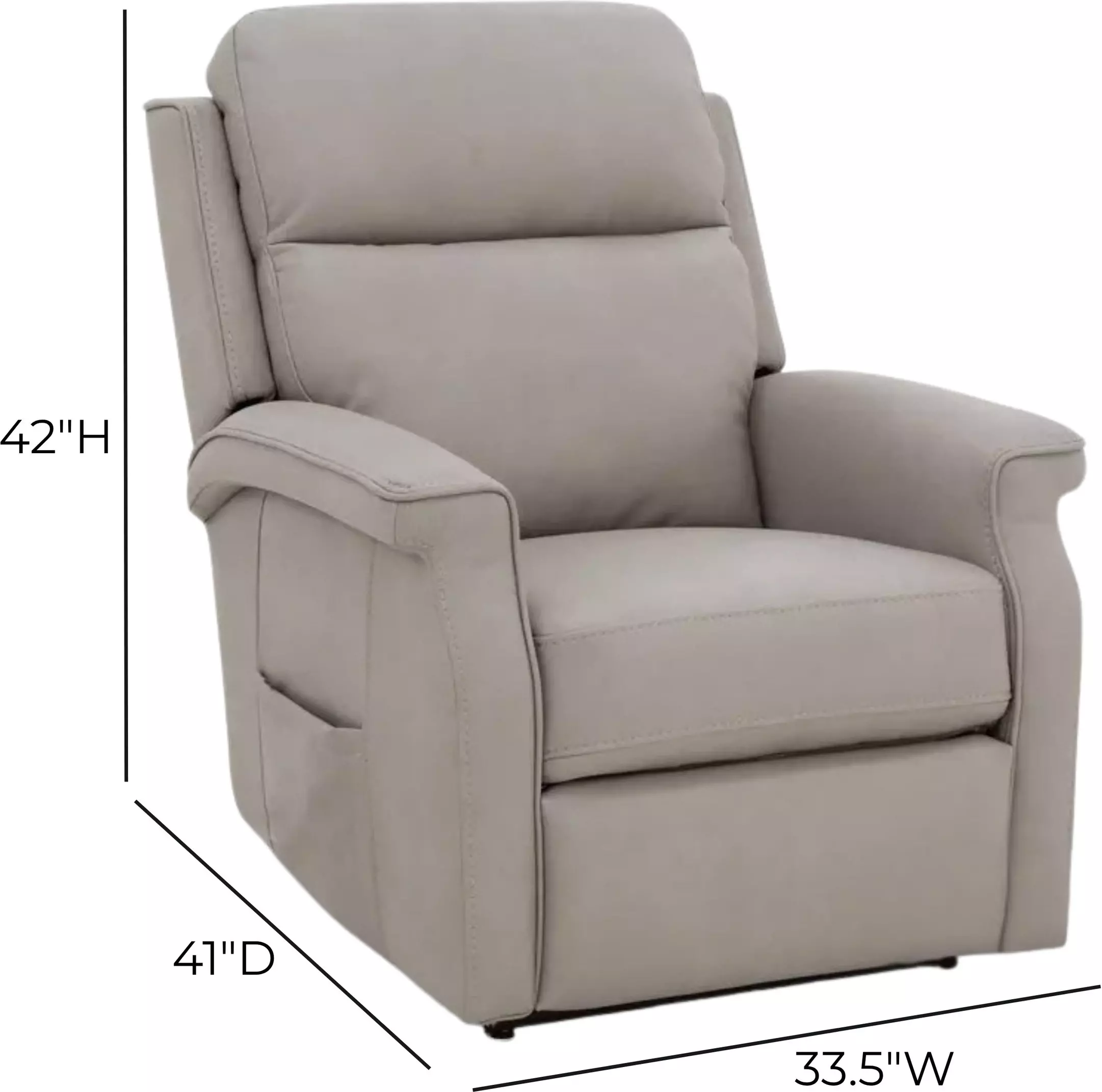 Lena Capriccio Dove Performance Fabric Power Lift Recliner with USB Charging and 2 Zone Heat