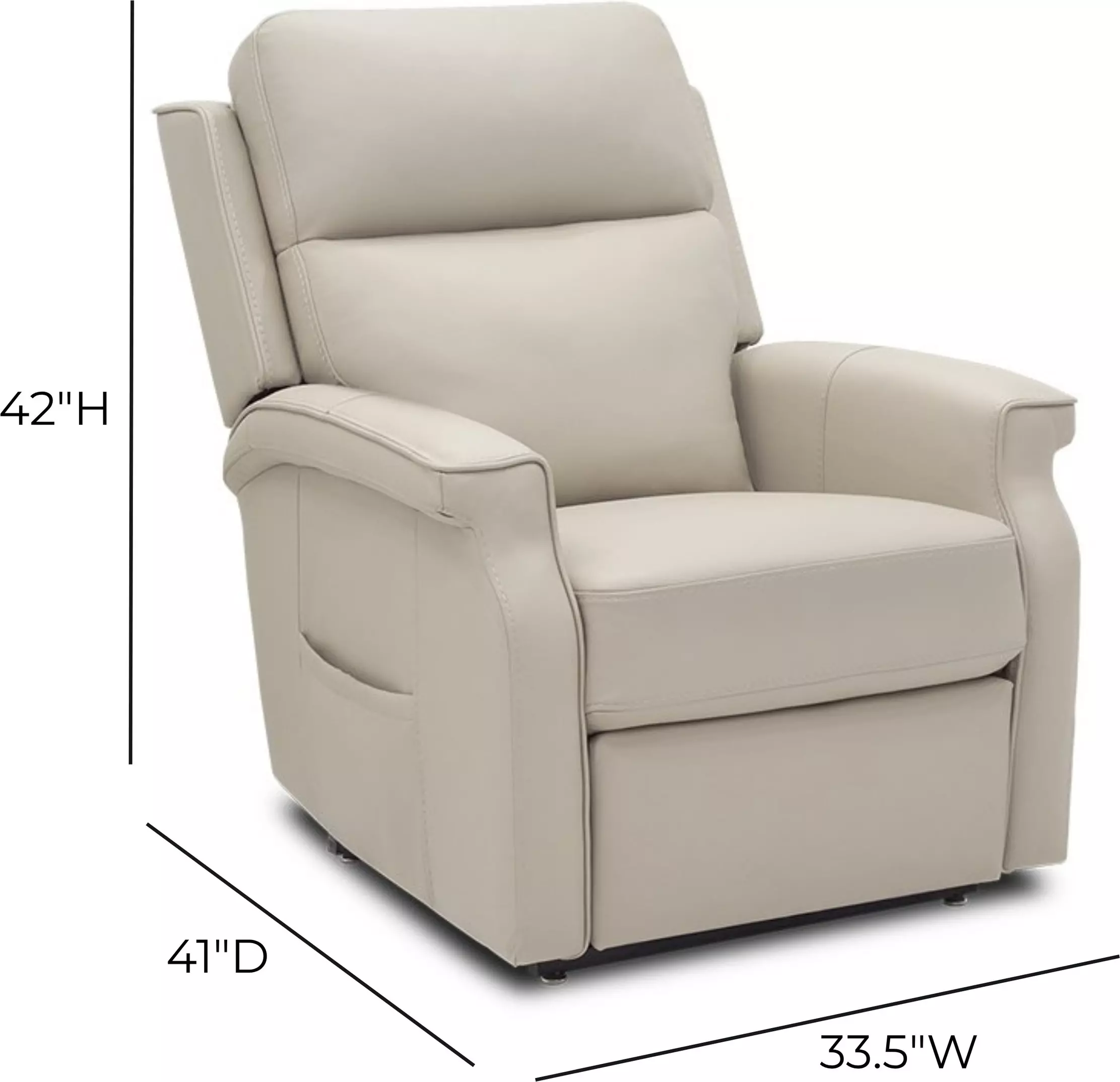 Lena Rainer Dove Power Lift Recliner with USB Charging and 2 Zone Heat