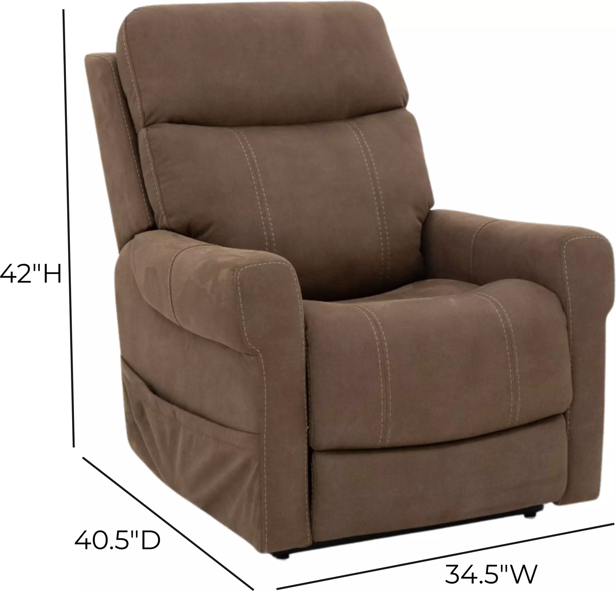 Lloyd Stonewash Granite Performance Fabric Power Lift Recliner with Power Lumbar and USB Charging