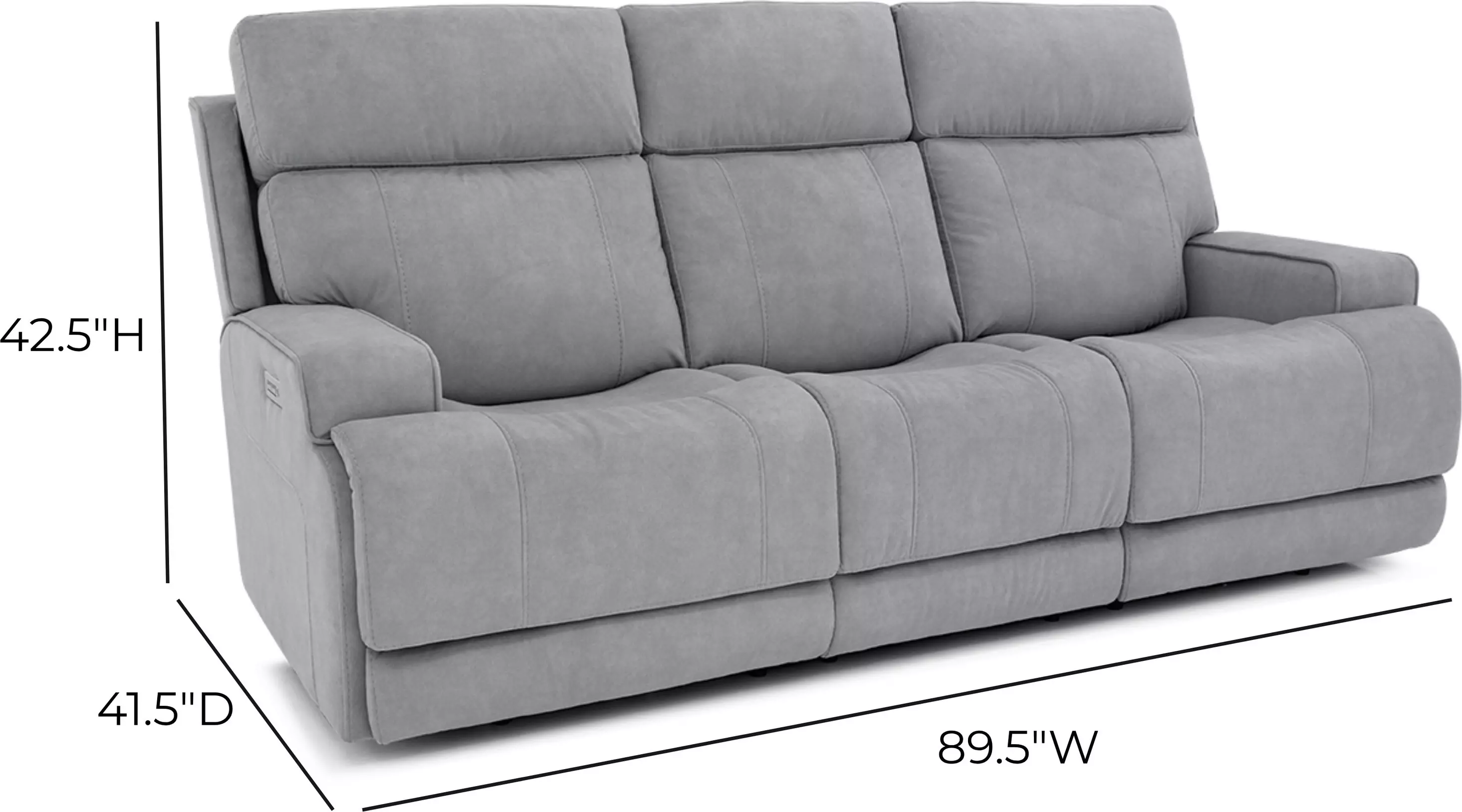 Ashbee Arula Dolphin 90" Zero Gravity Power Reclining Sofa with Power Headrest and USB Charging