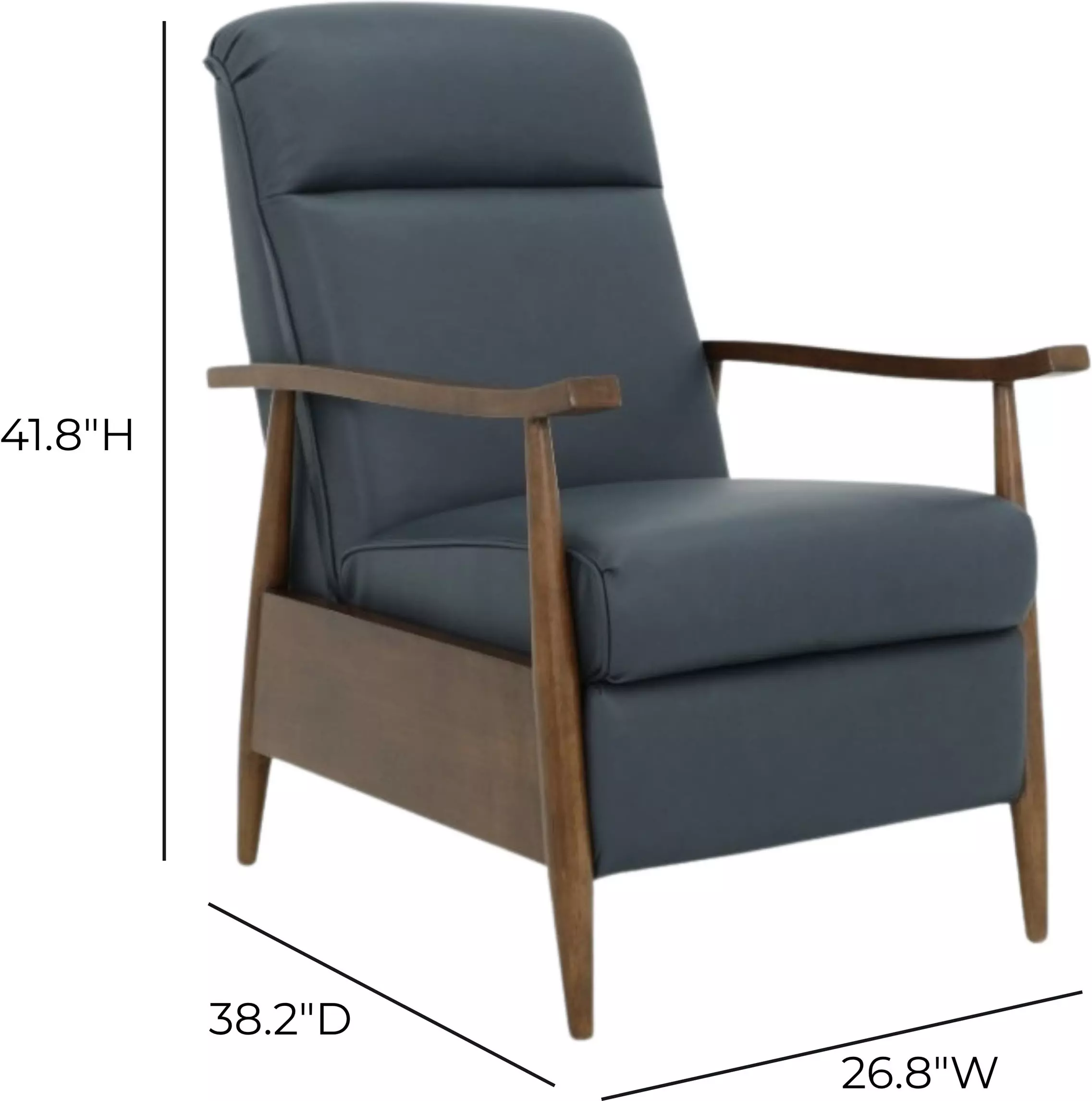 Hampton Santa Fe Ocean Leather Push Thru The Arms Recliner