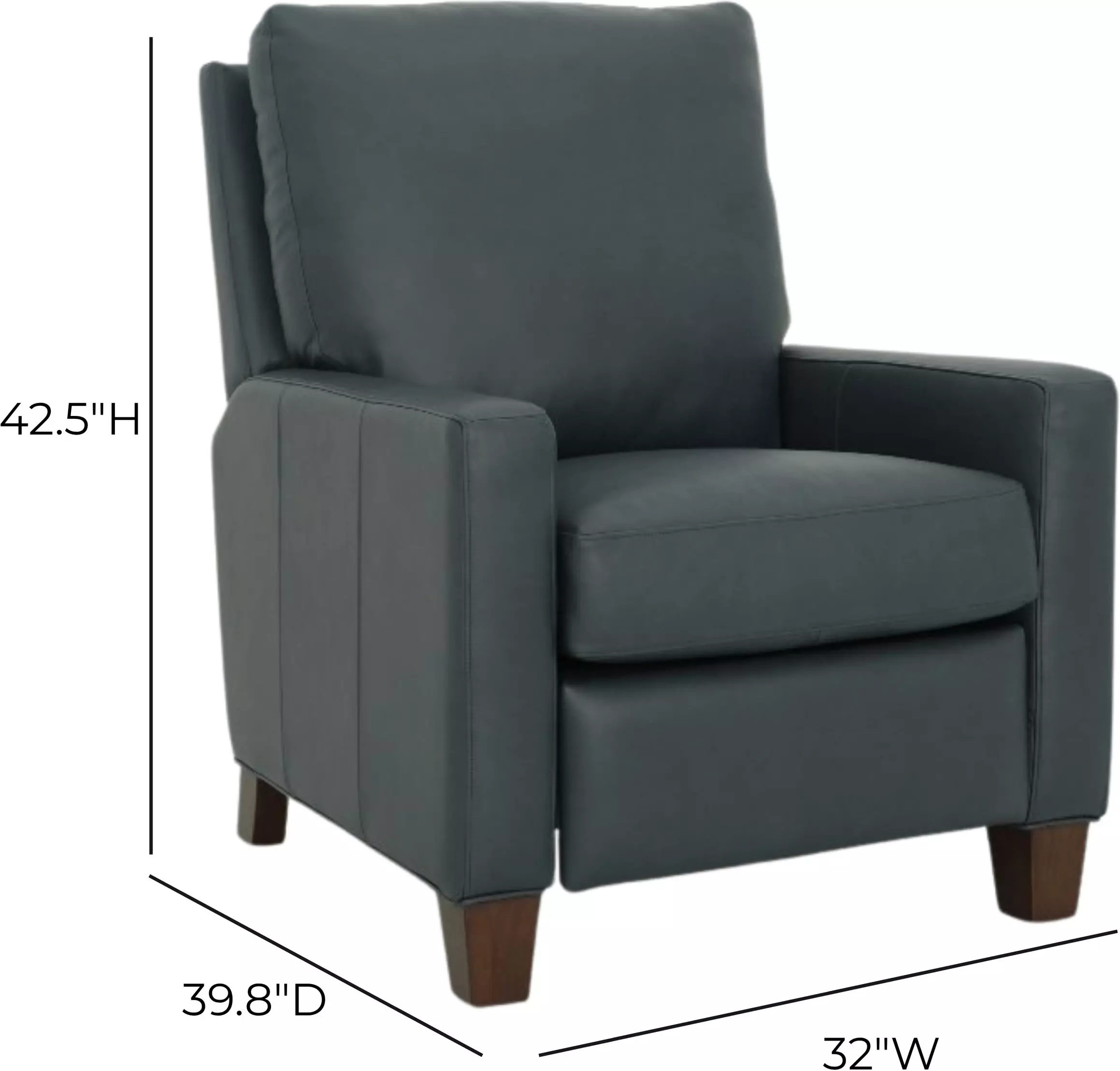 Fairview Santa Fe Ocean Leather Push Thru The Arms Recliner