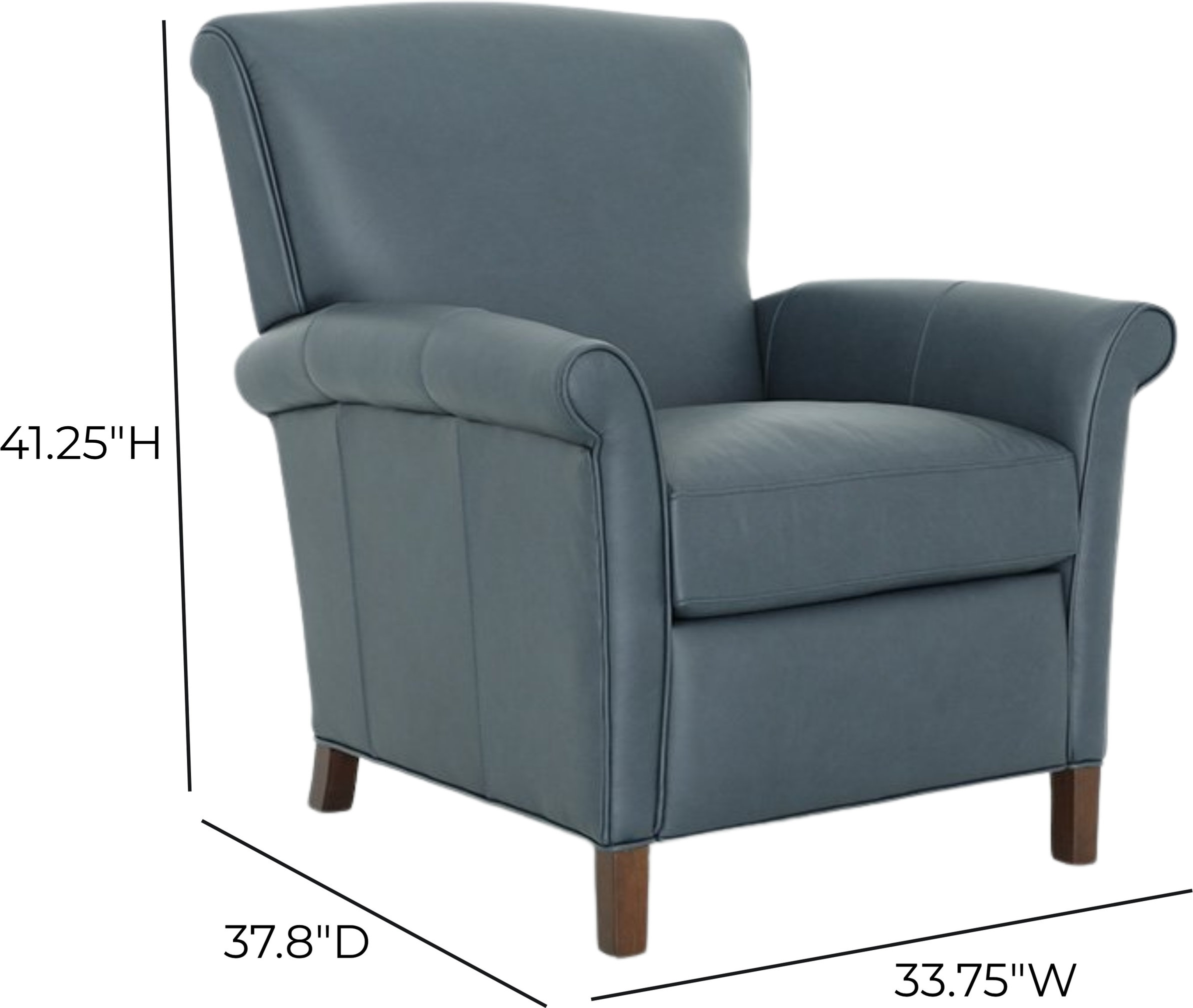 Phoebe Santa Fe Ocean Leather Push Thru The Arms Recliner