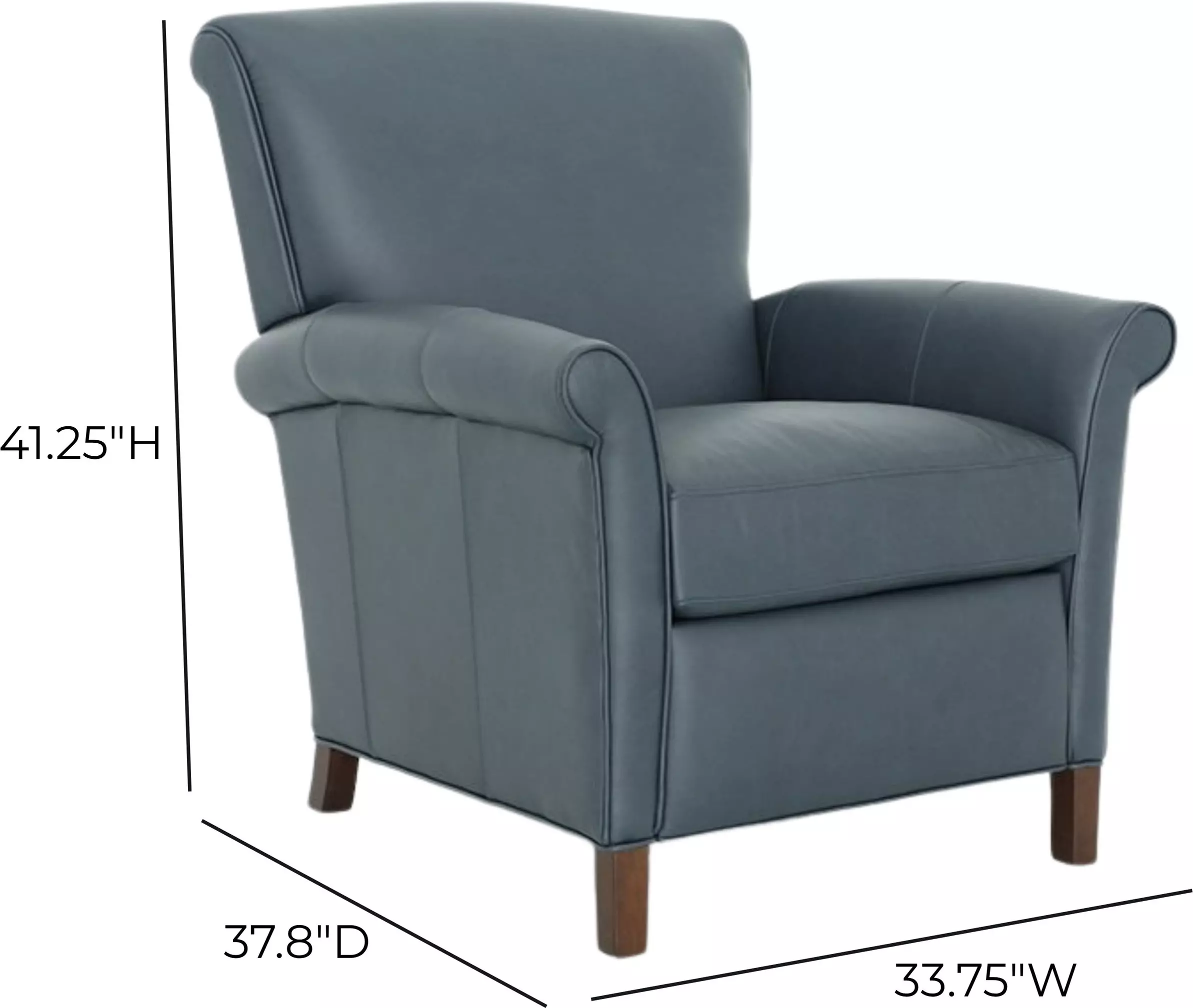 Phoebe Santa Fe Ocean Leather Push Thru The Arms Recliner