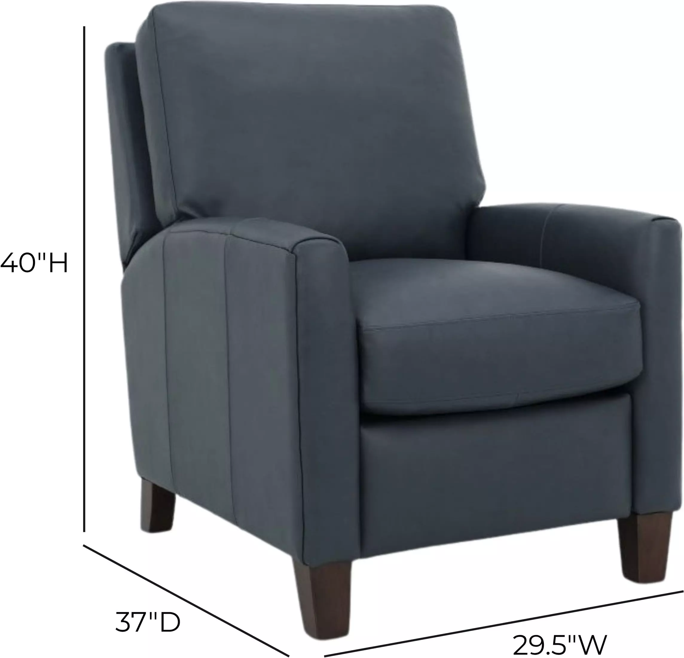 Fremont Santa Fe Ocean Leather Push Thru The Arms Recliner