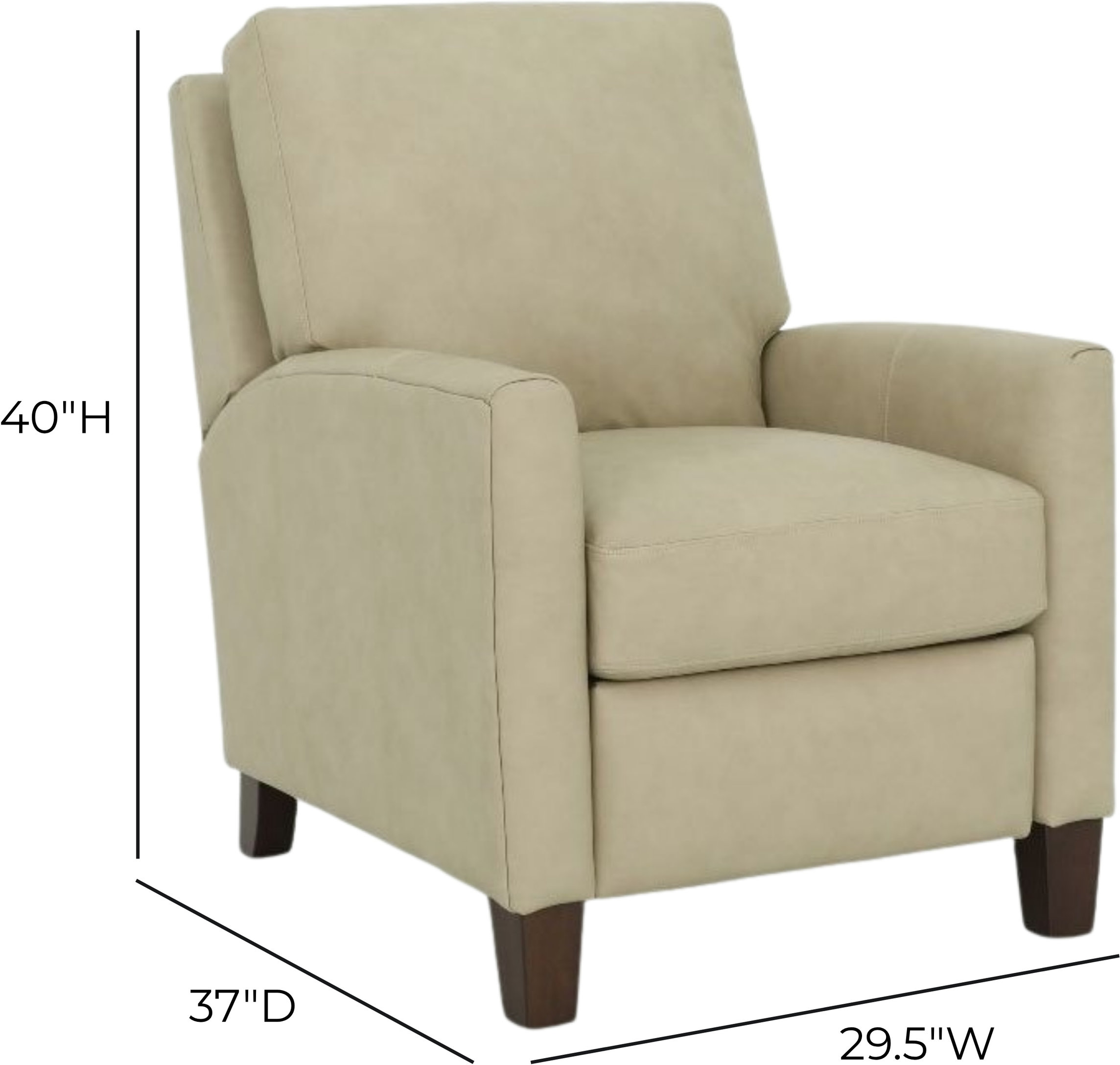Fremont Cashmere Stone Leather Push Thru The Arms Recliner