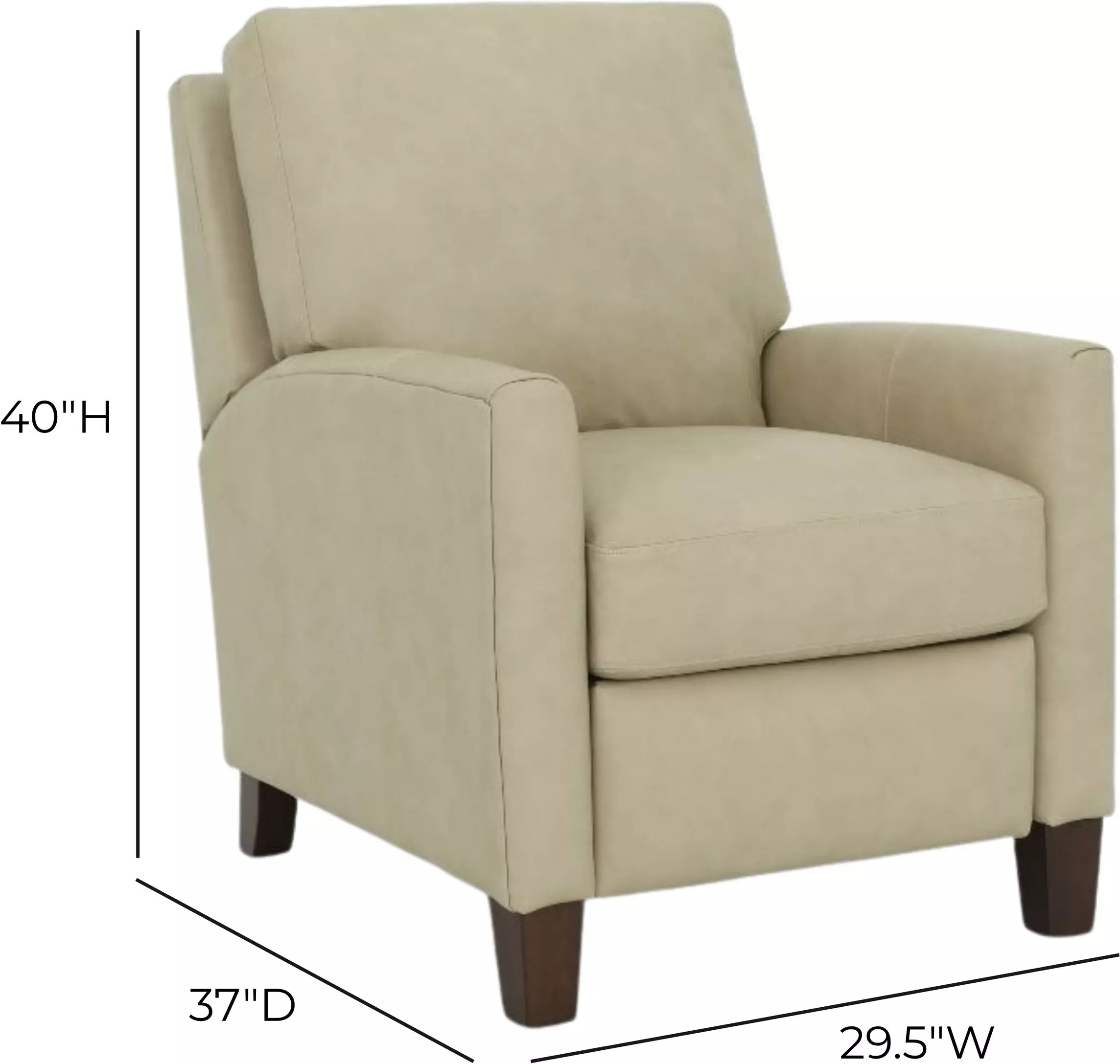 Fremont Cashmere Stone Leather Push Thru The Arms Recliner