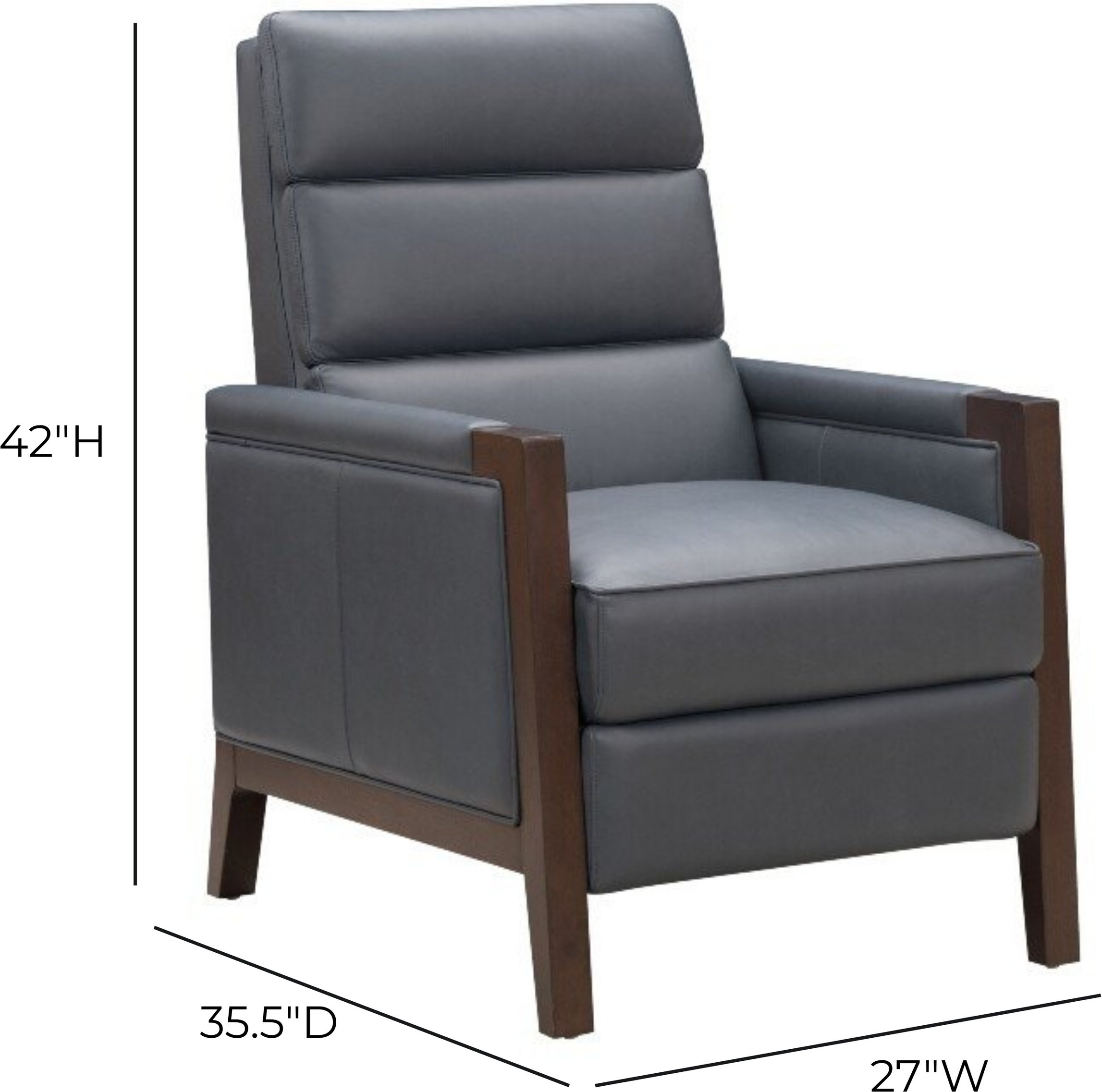 Carolyne Santa Fe Ocean Leather Push Thru The Arms Recliner