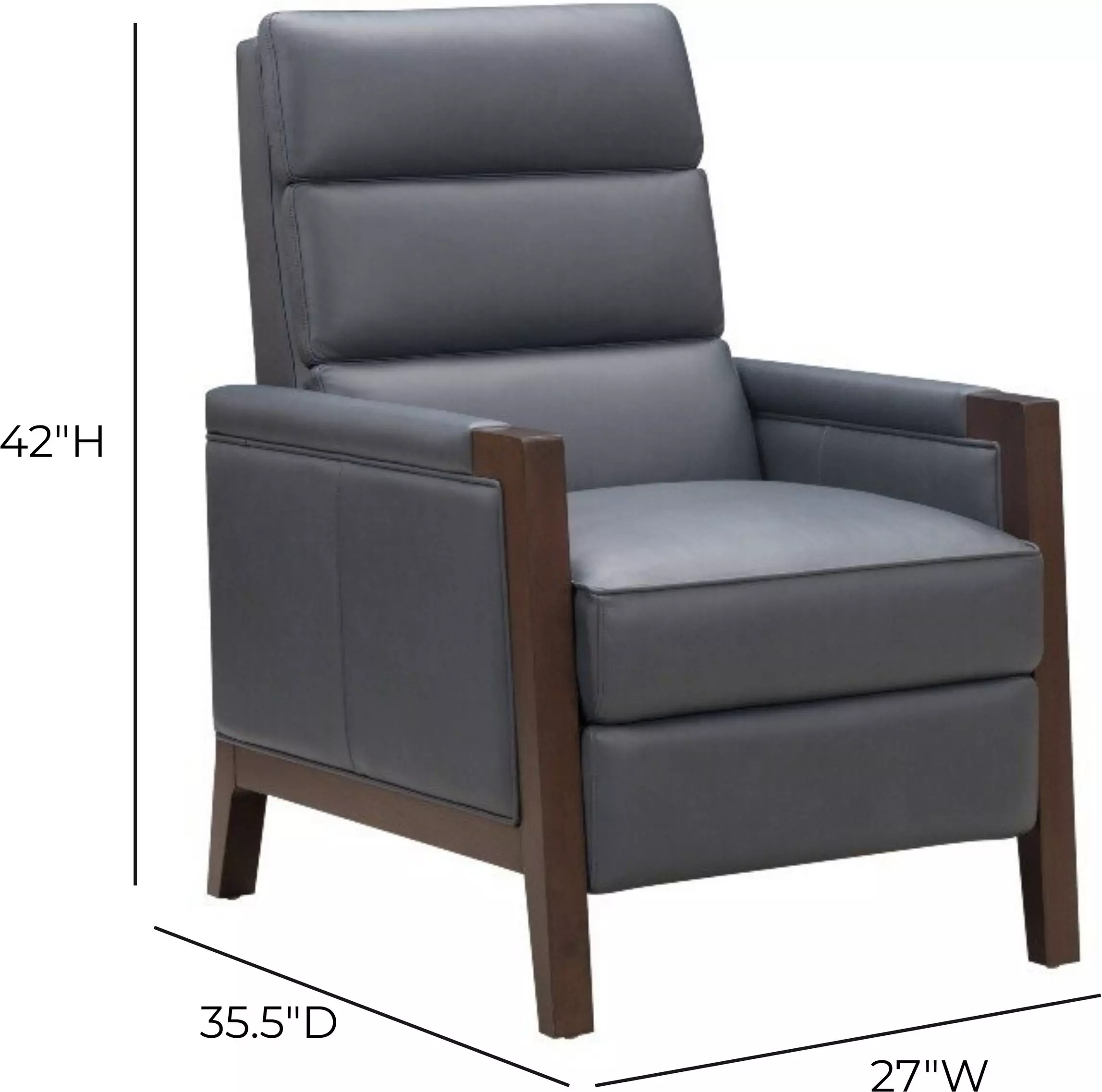 Carolyne Santa Fe Ocean Leather Push Thru The Arms Recliner