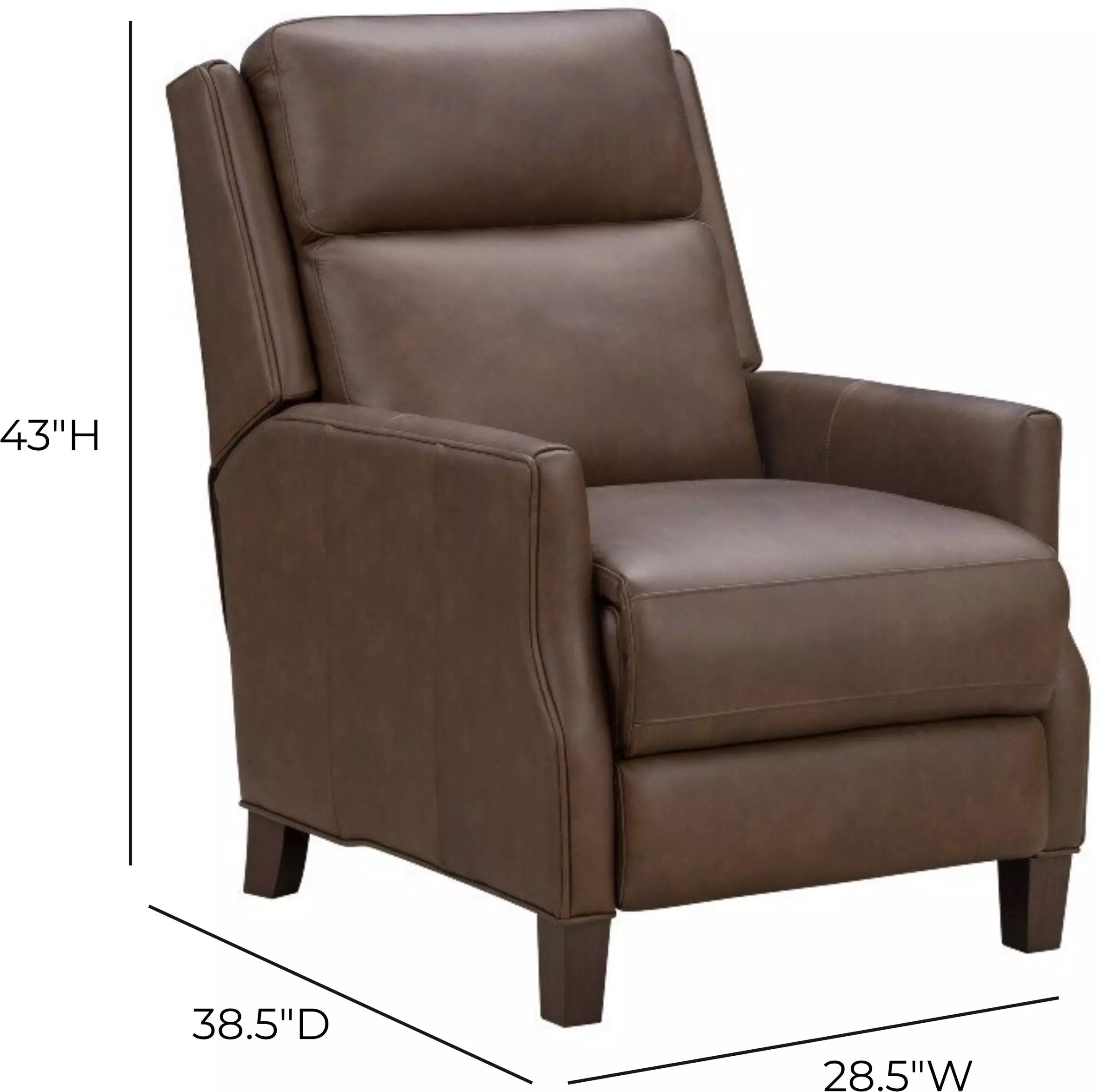 Ledger Oasis Walnut Leather Push Thru The Arms Recliner