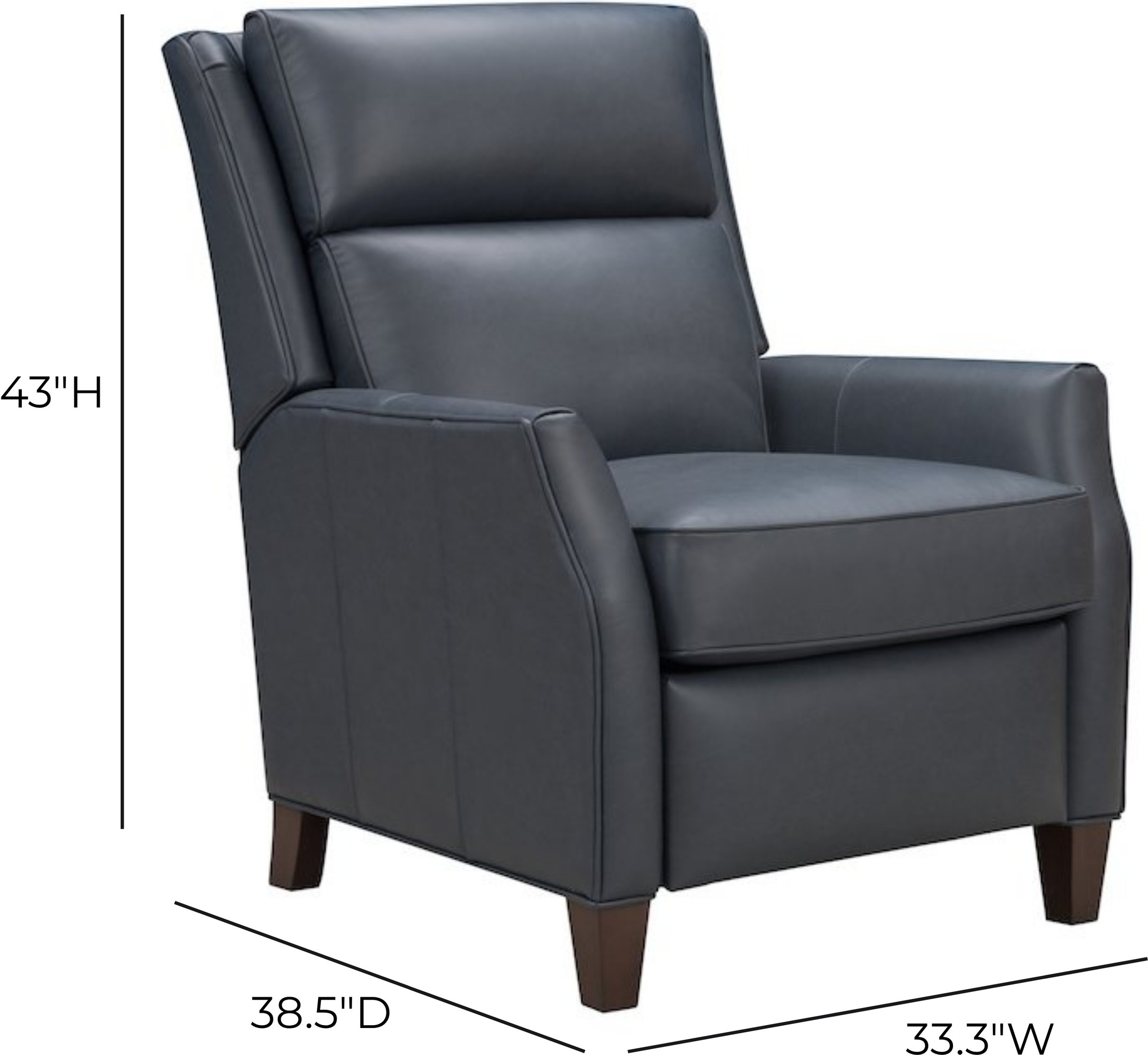 Pryce Santa Fe Ocean Leather Push Thru The Arms Recliner