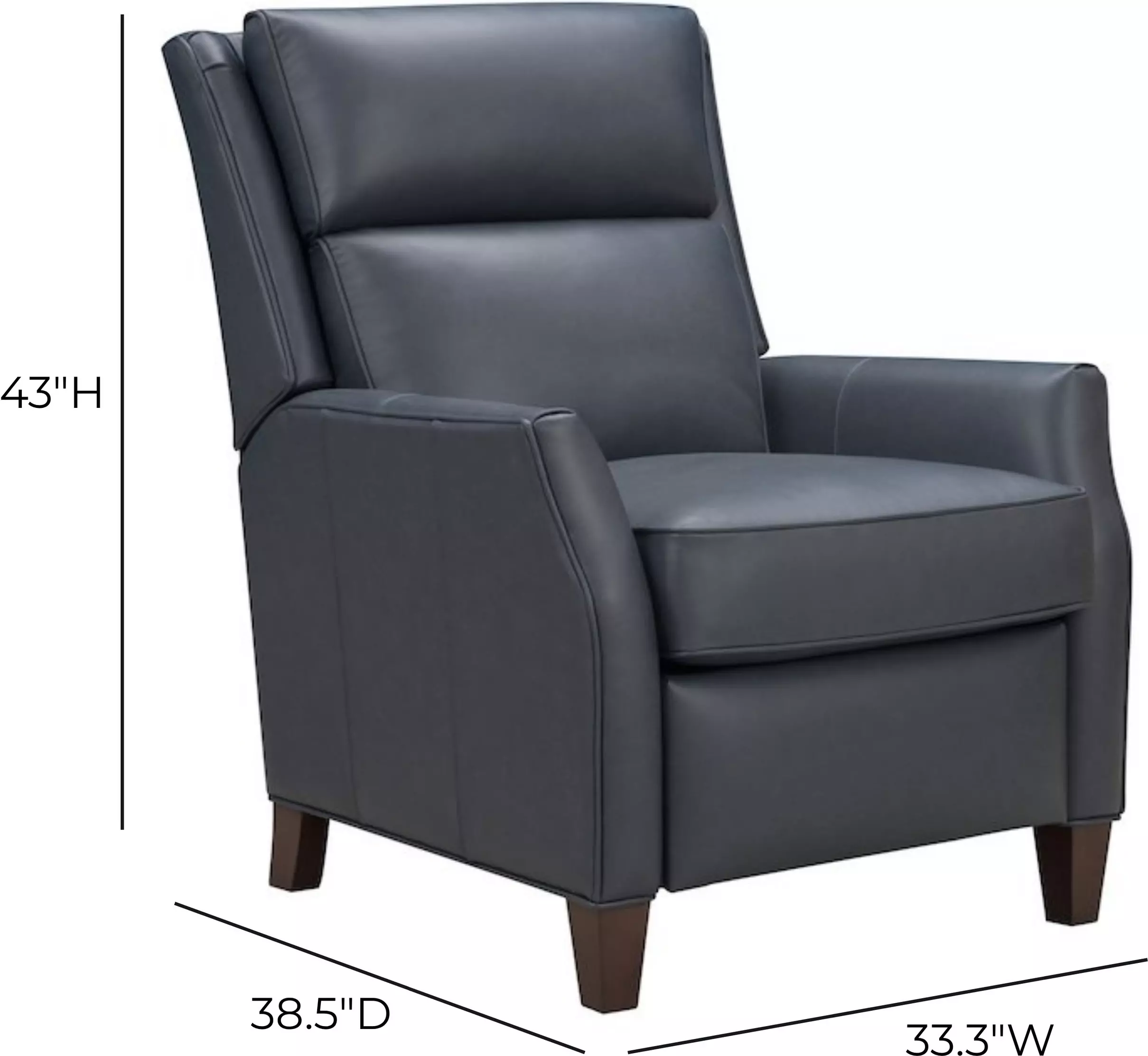 Pryce Santa Fe Ocean Leather Push Thru The Arms Recliner