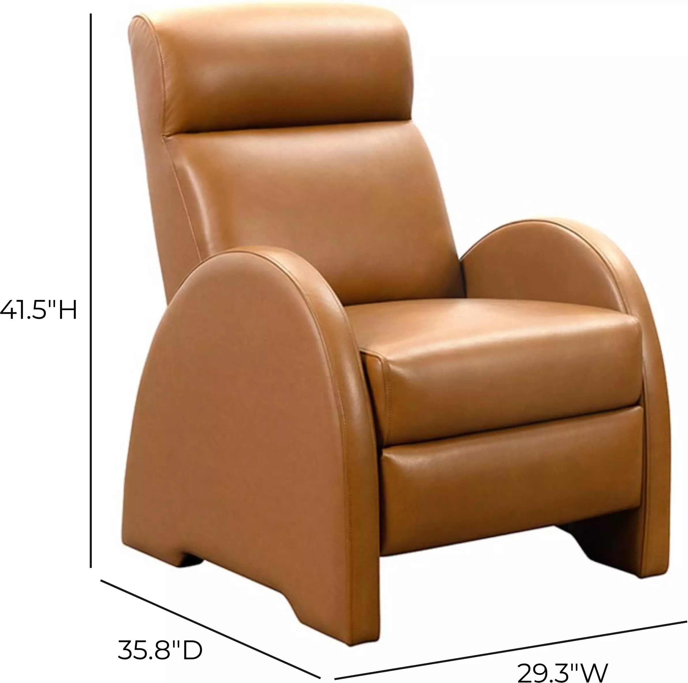 Clair Pretty G Yellow Brown Leather Push Thru The Arms Recliner