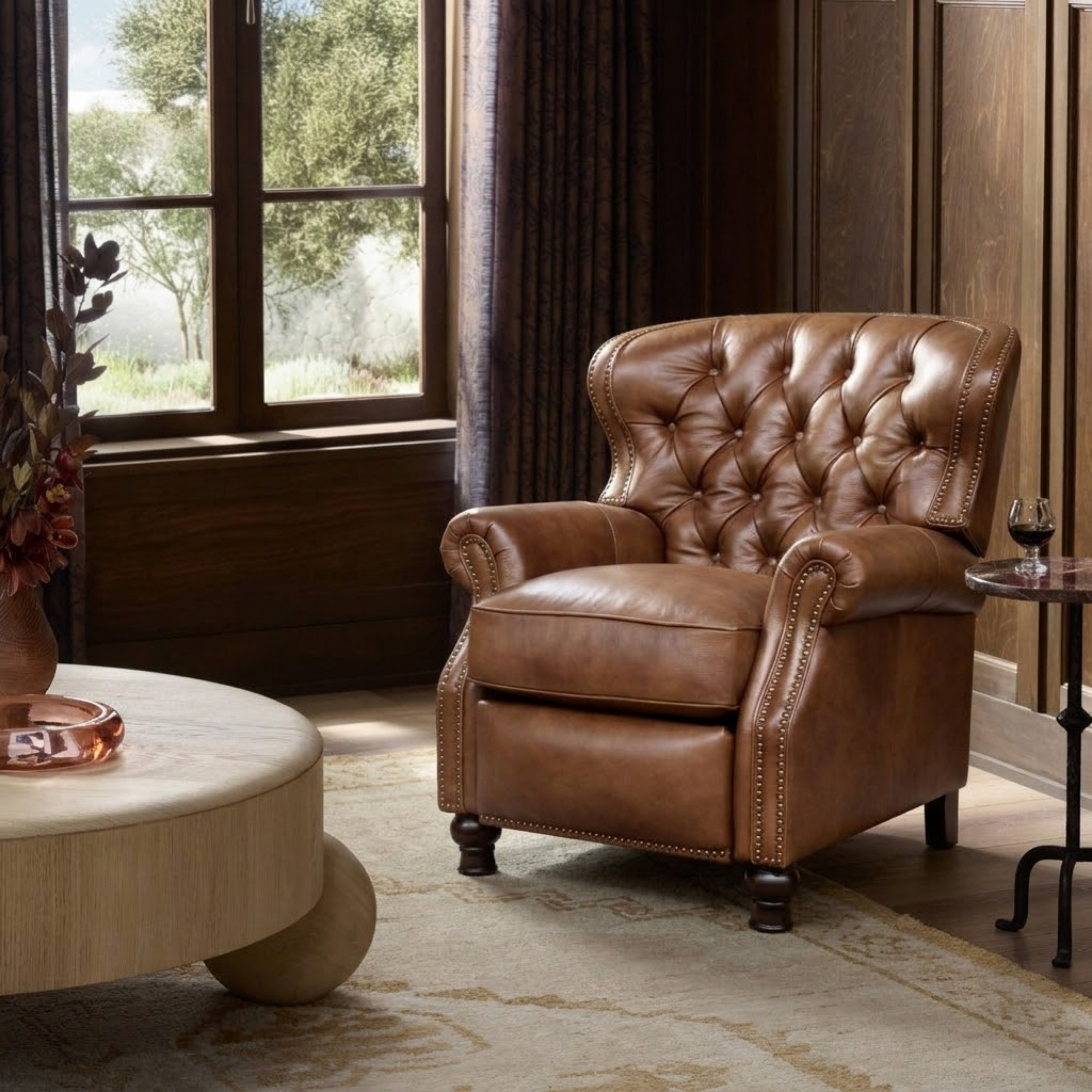 Presidential Wenlock Tawny Leather Recliner From Home Gallery