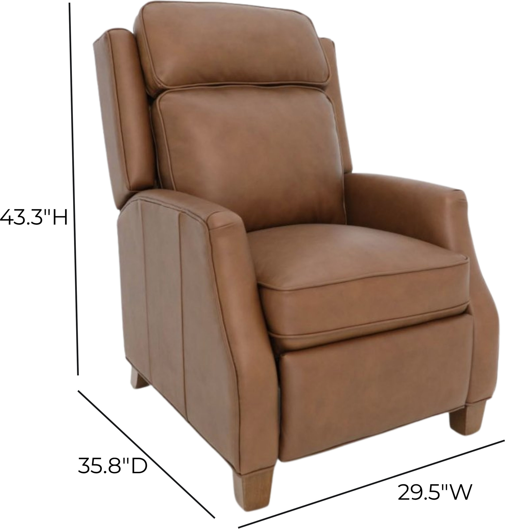 Nixon Dobbs Saddle Leather Push Thru The Arms Recliner