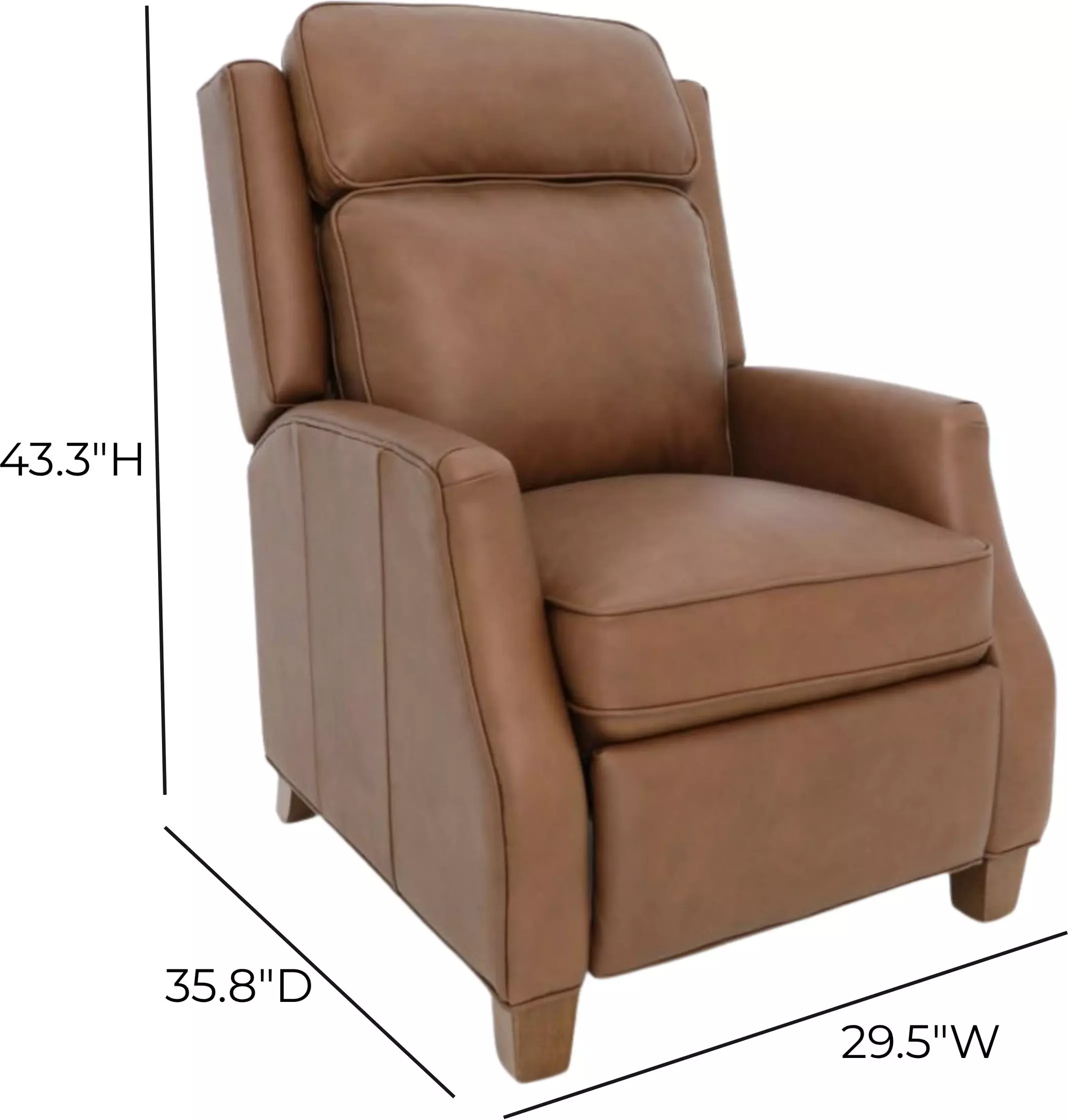 Nixon Dobbs Saddle Leather Push Thru The Arms Recliner
