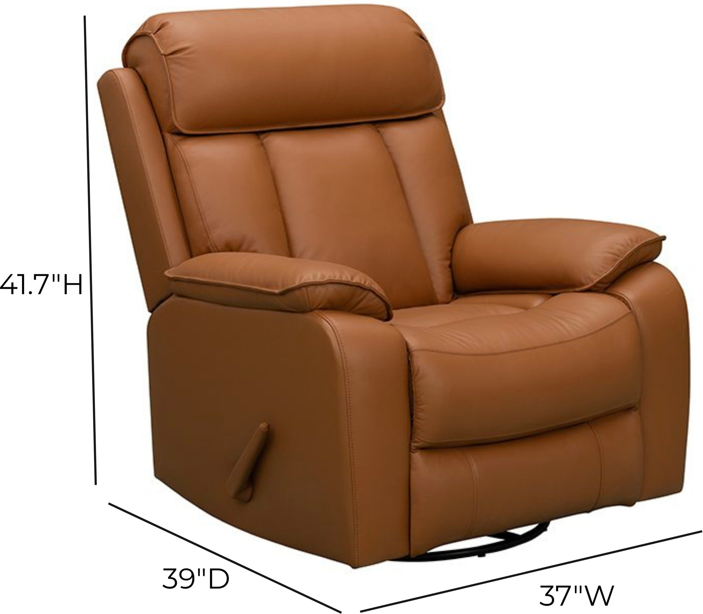 Mac Caleigh Sand Leather Swivel Glider Recliner