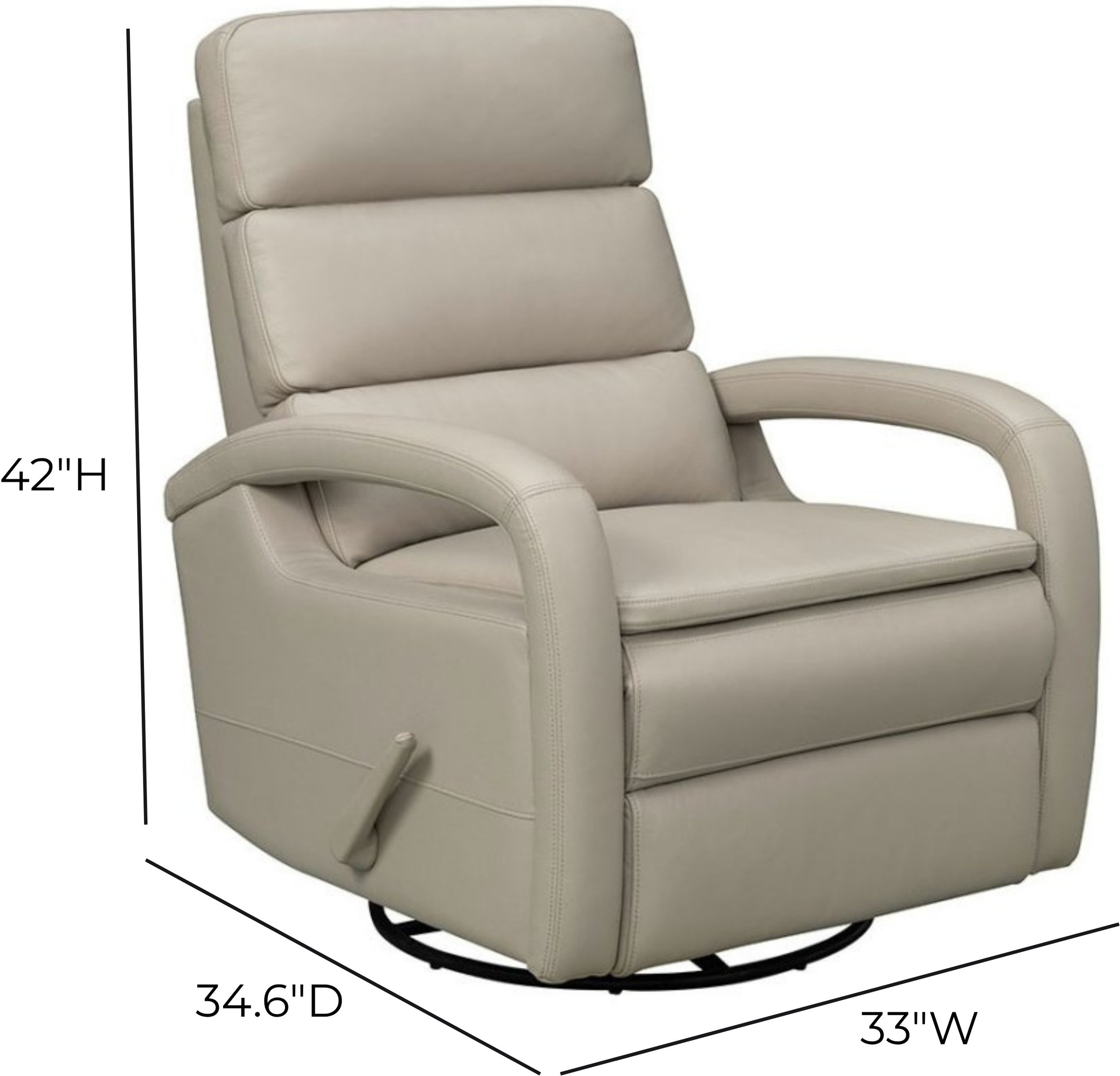 Nick Gable Dove Leather Swivel Glider Recliner