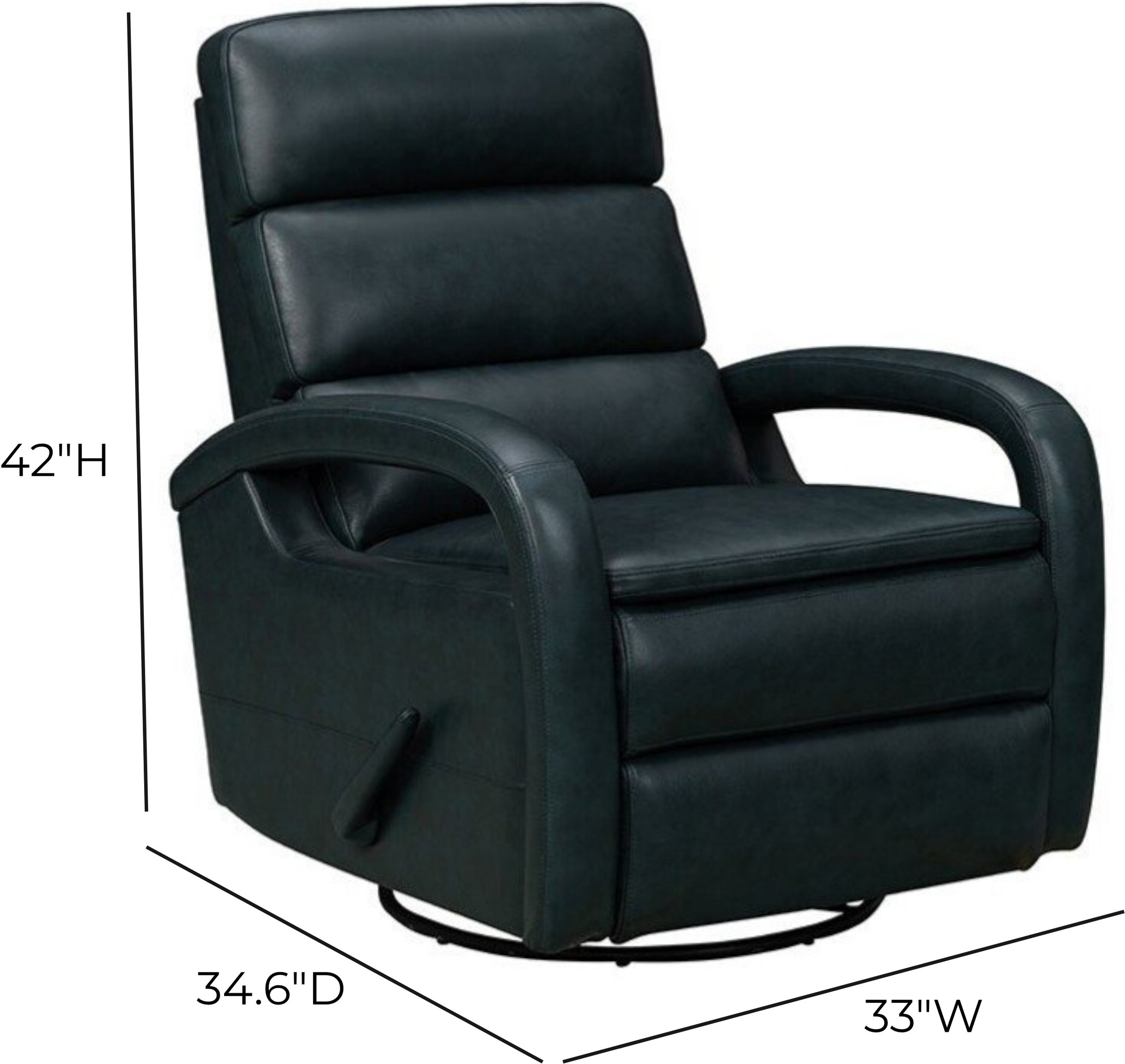 Nick Ryegate Sapphire Blue Leather Swivel Glider Recliner