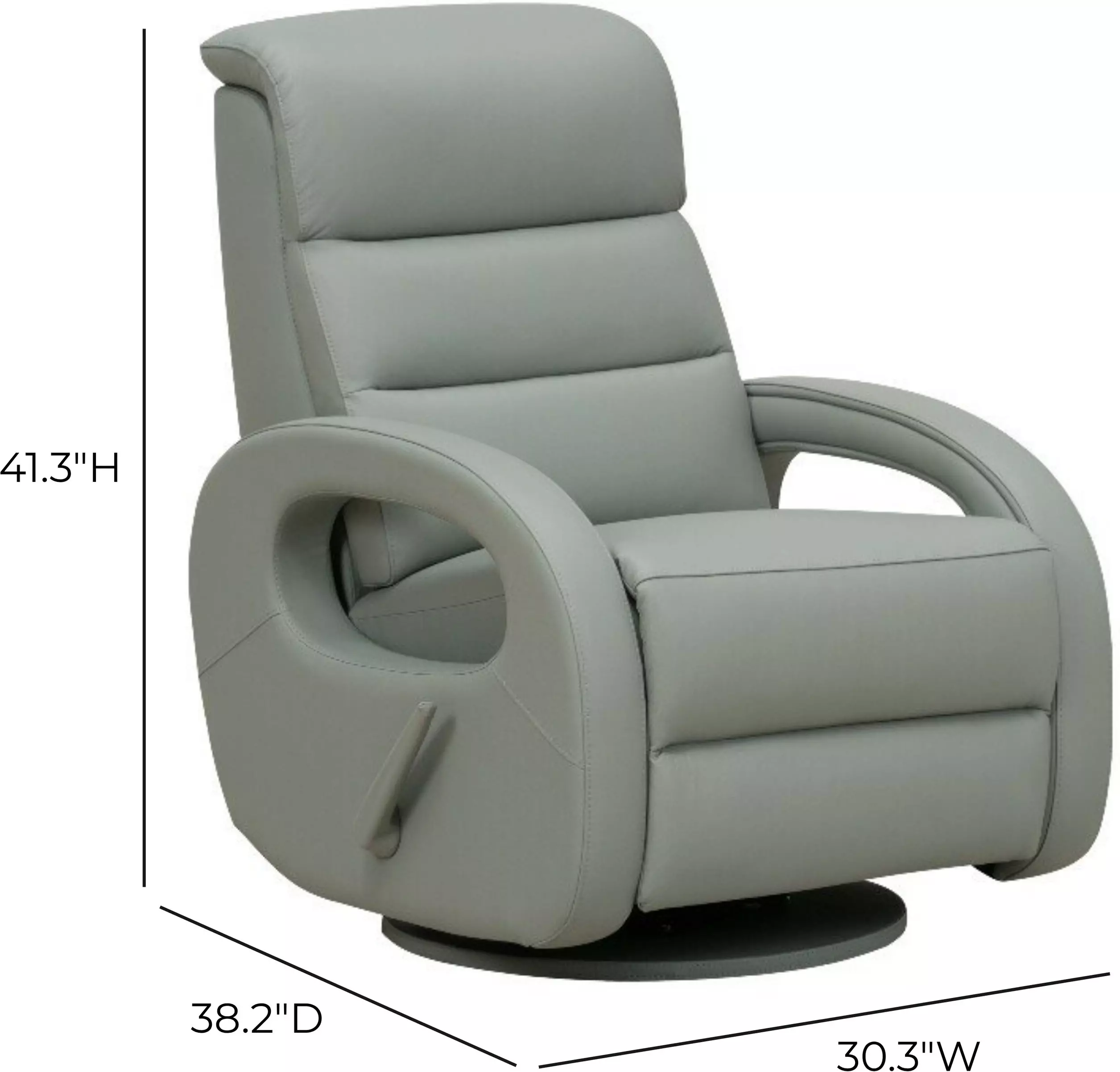 Gunter Robyn Mint Green Leather Swivel Glider Recliner