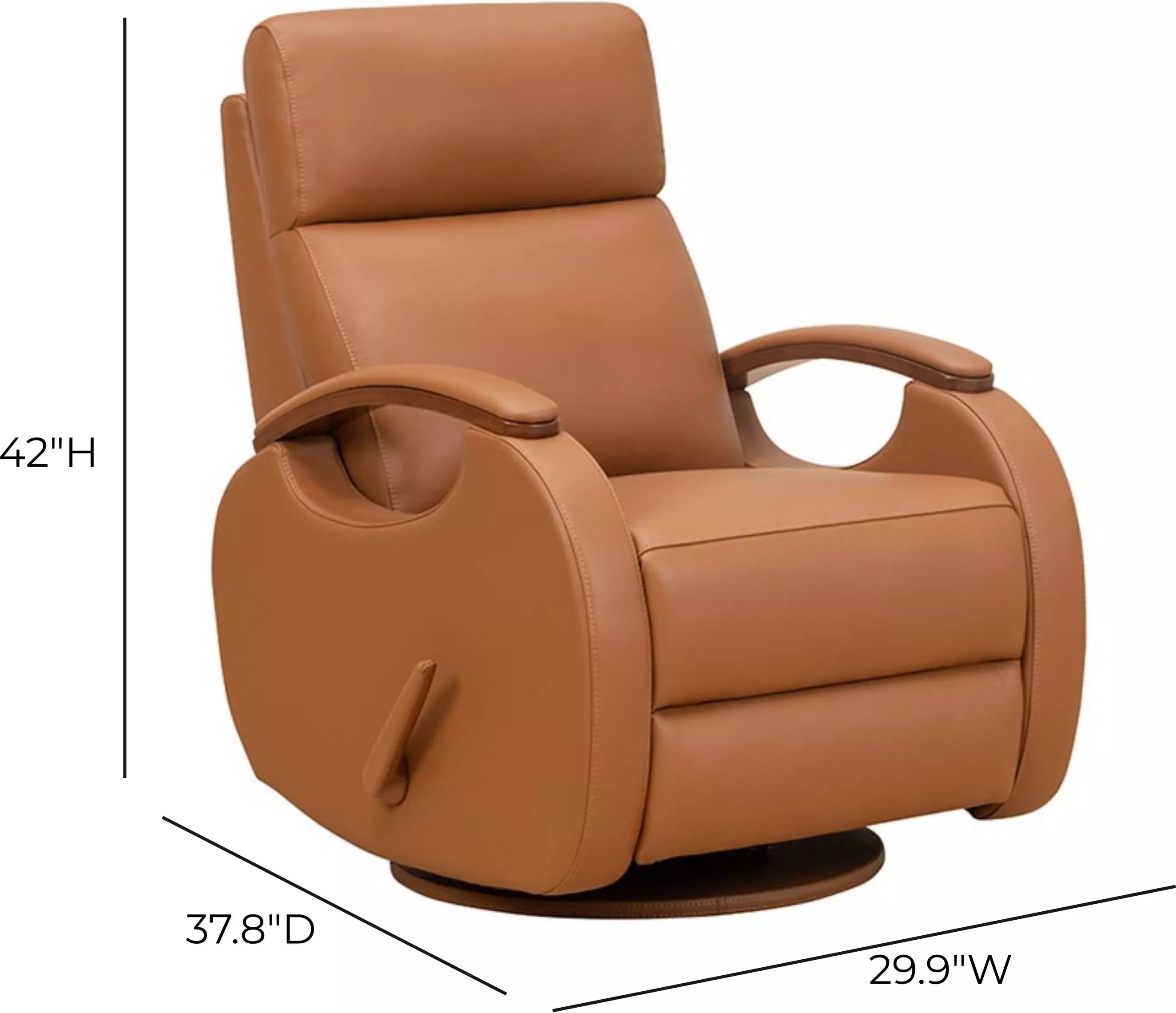 Pratt Carleigh Sand Leather Swivel Glider Recliner
