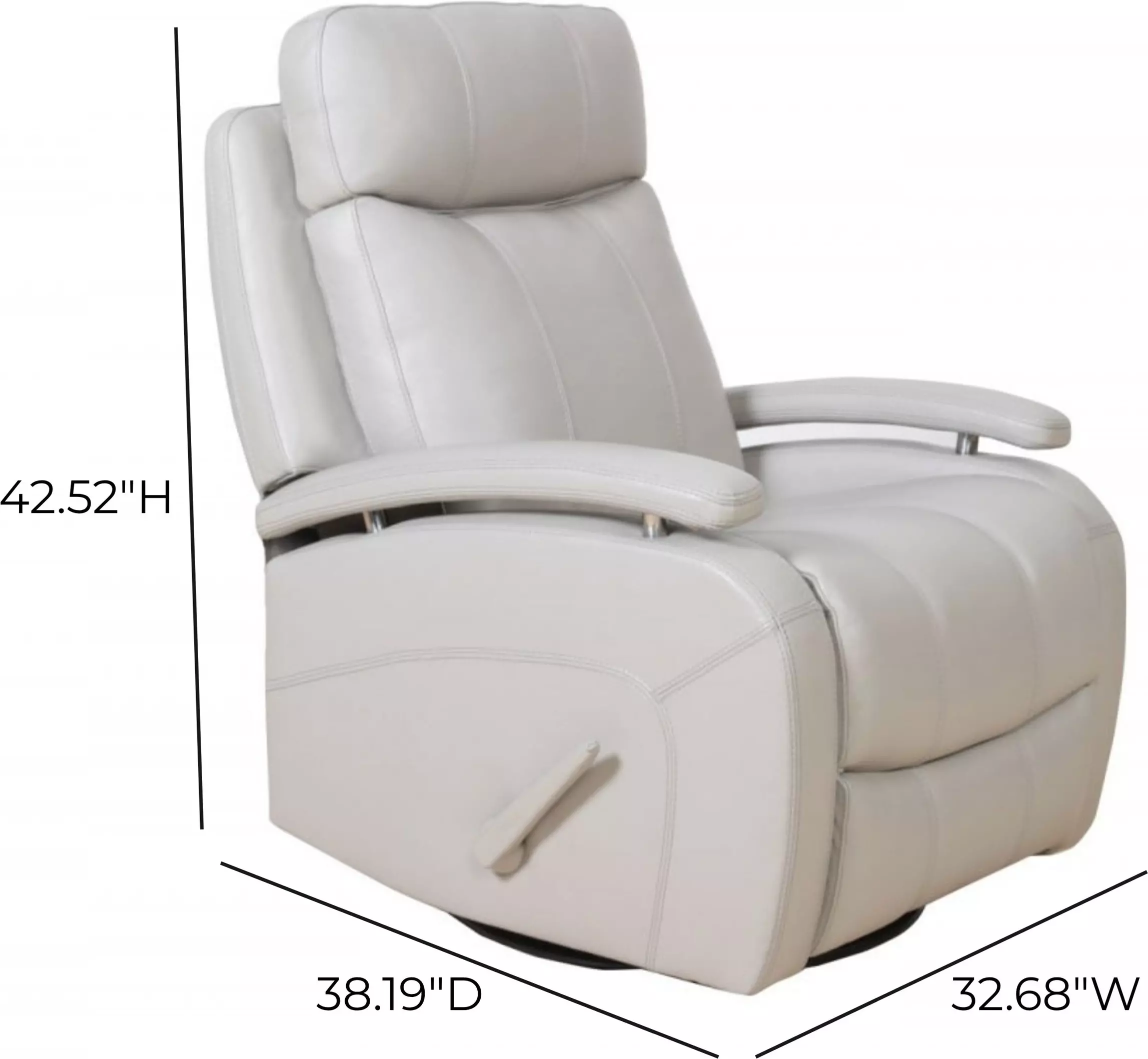 Duffy Gable Dove Leather Swivel Glider Recliner