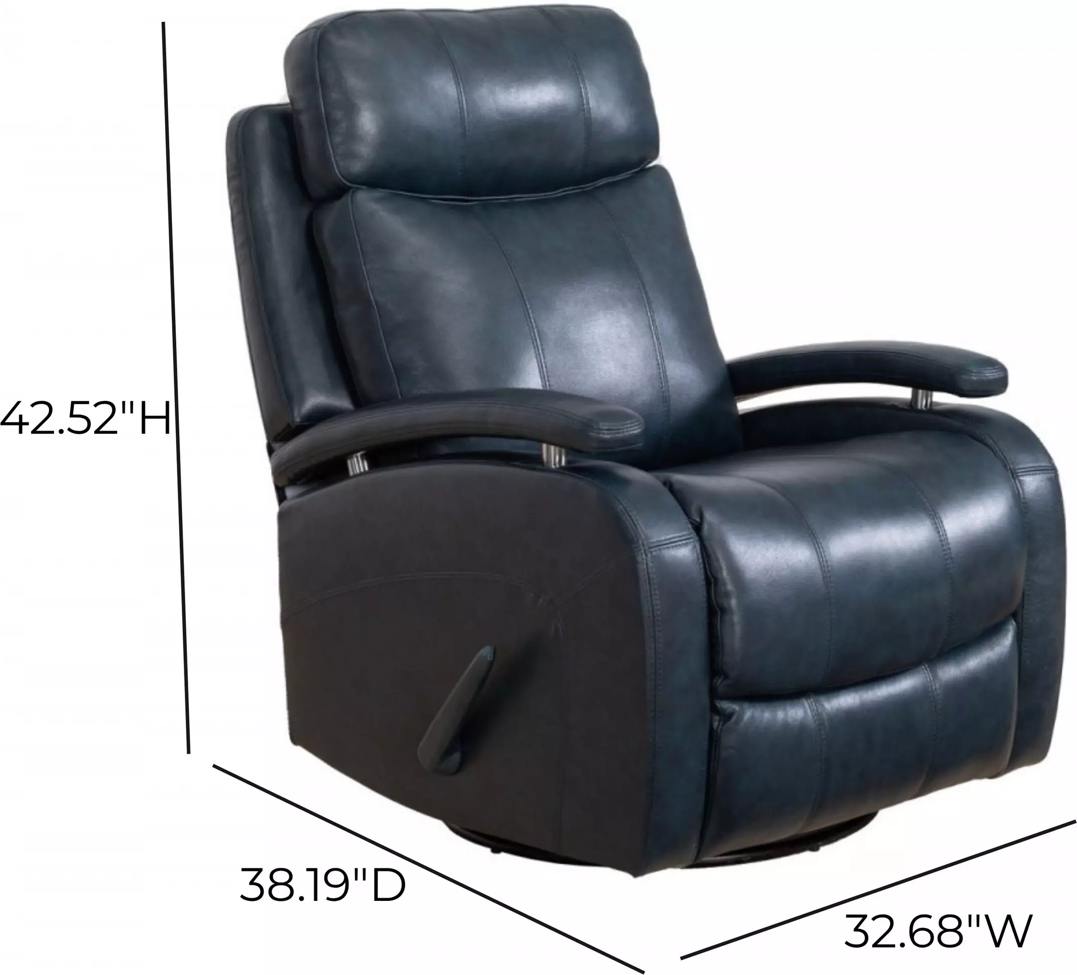 Duffy Ryegate Sapphire Blue Leather Swivel Glider Recliner