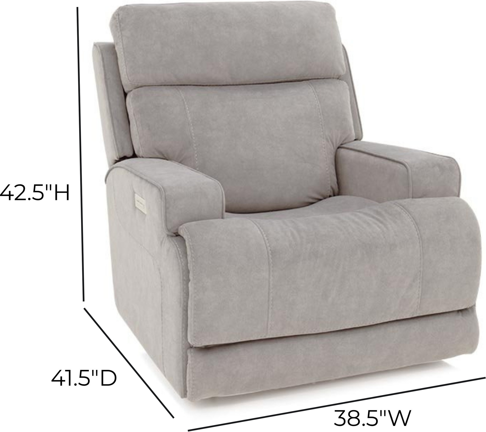 Ashbee Arula Dove Zero Gravity Power Recliner with Power Headrest and USB Charging