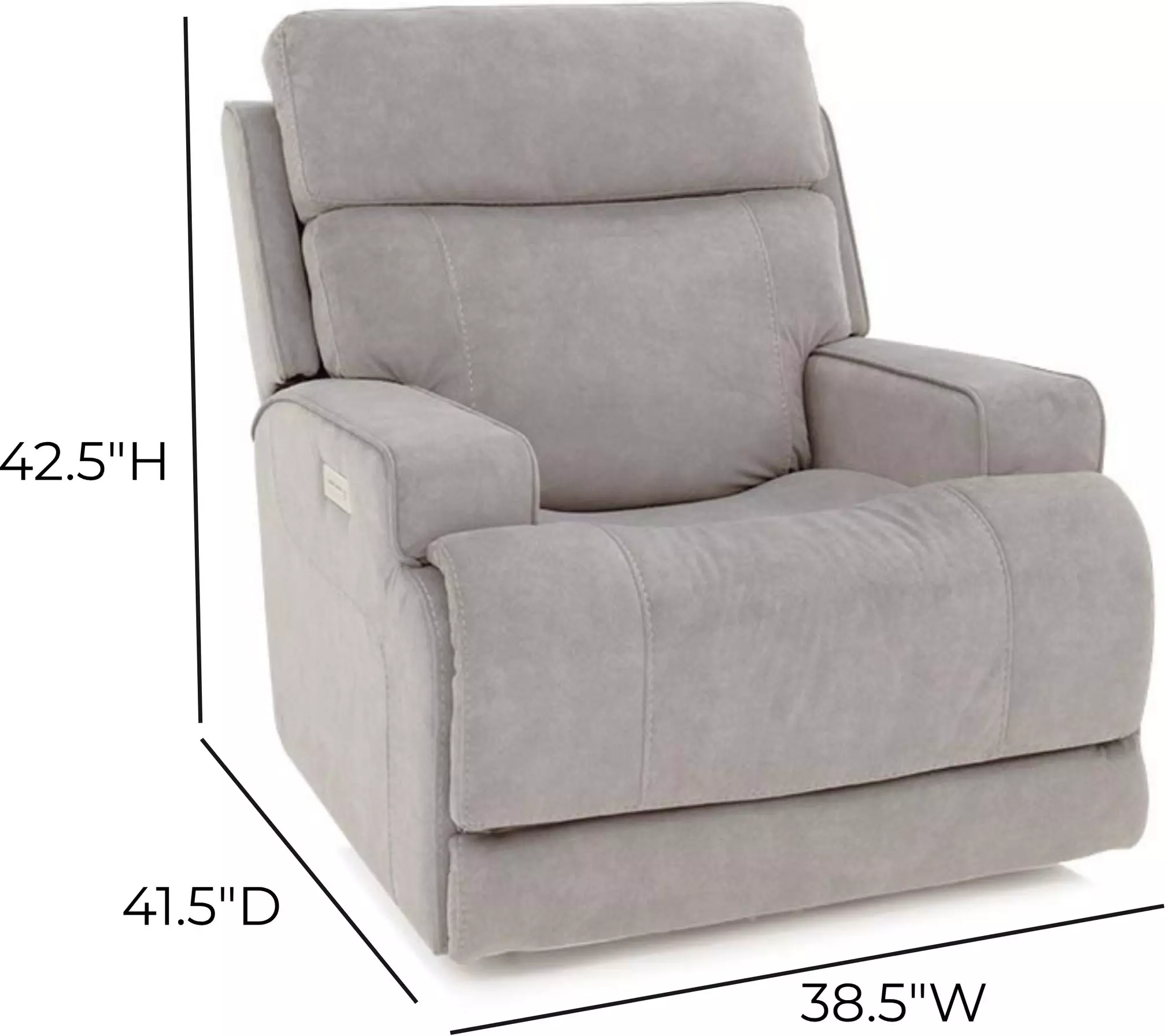 Ashbee Arula Dove Zero Gravity Power Recliner with Power Headrest and USB Charging