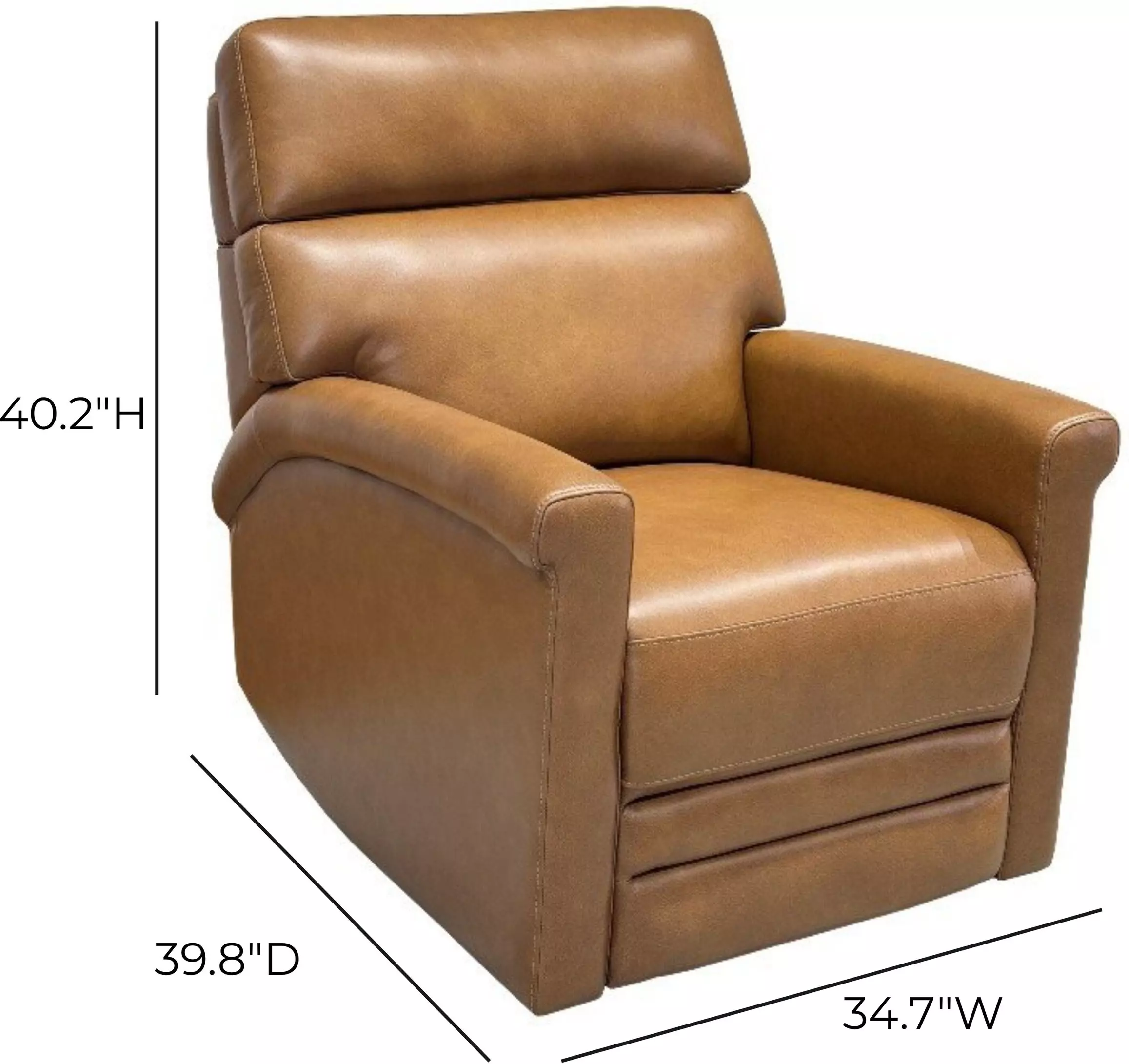 Corbyn Elwood Saddle Leather Power Recliner with Power Headrest and USB Charging