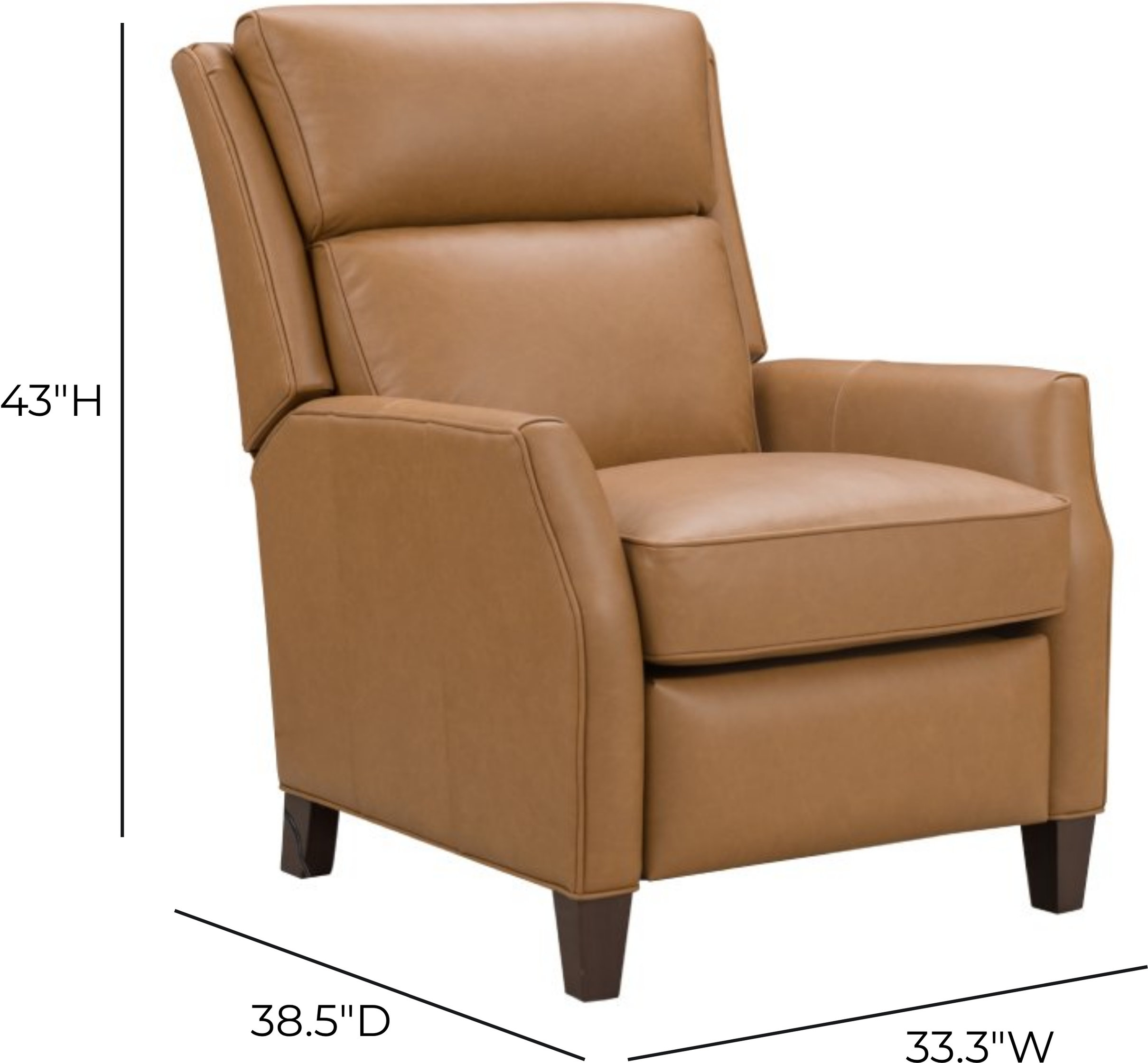 Pryce Santa Fe Brandy Leather Power Recliner with Power Headrest and USB Charging