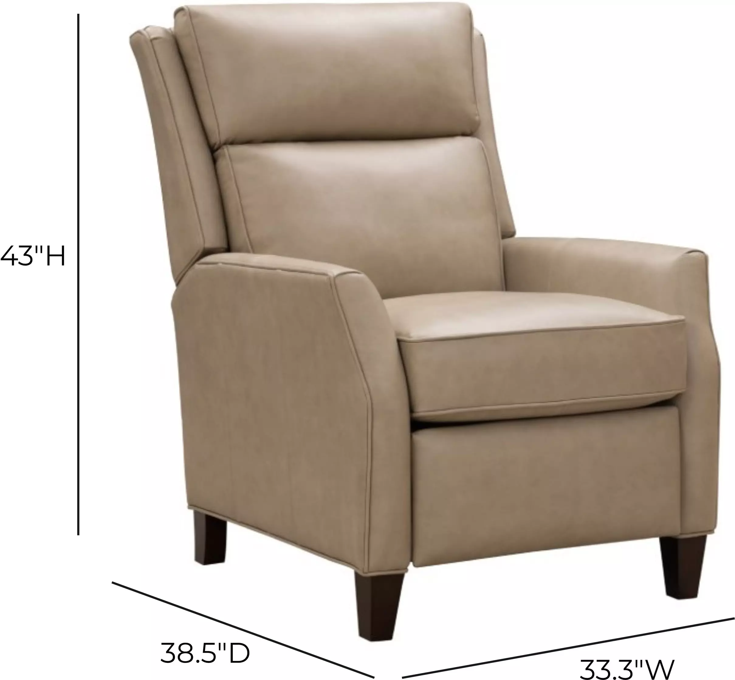Pryce Cashmere Stone Leather Power Recliner with Power Headrest and USB Charging