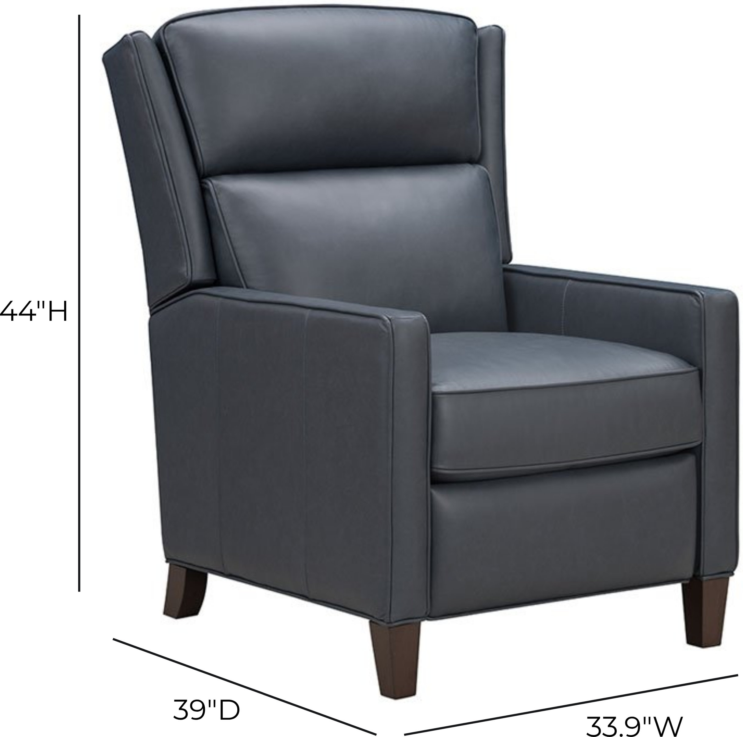 Moore Santa Fe Ocean Leather Power Recliner with Power Headrest and USB Charging