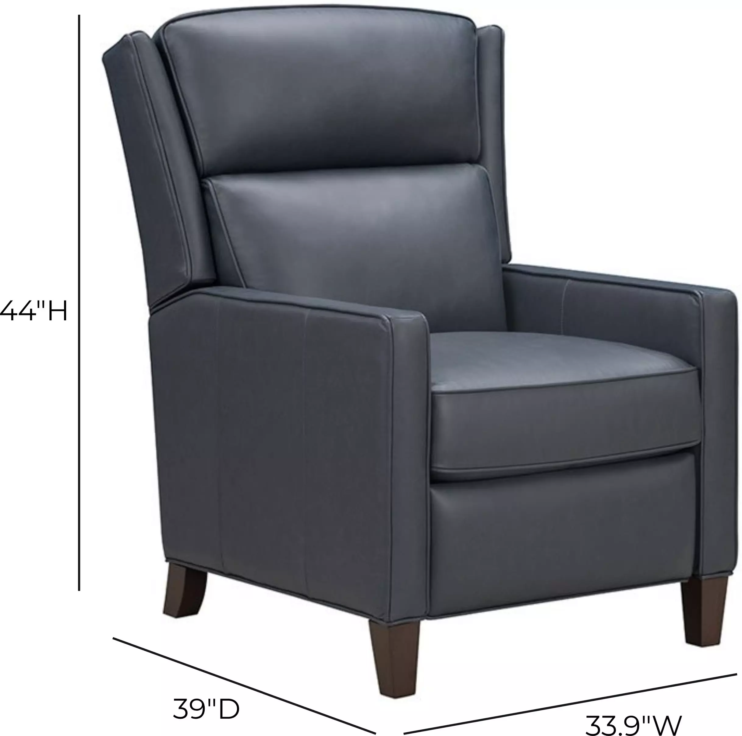 Moore Santa Fe Ocean Leather Power Recliner with Power Headrest and USB Charging